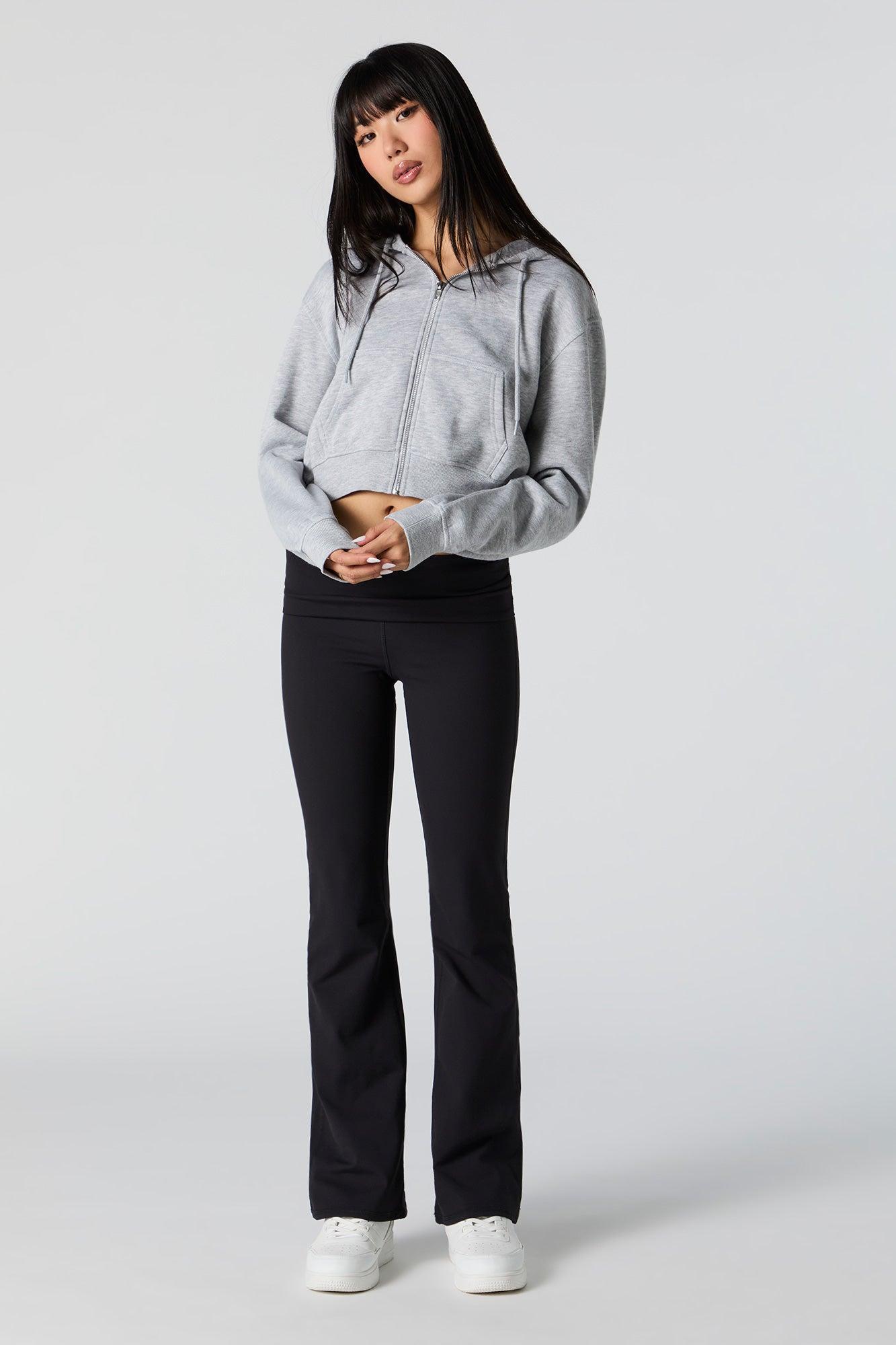 Fleece Cropped Zip-Up Hoodie Female Product Image