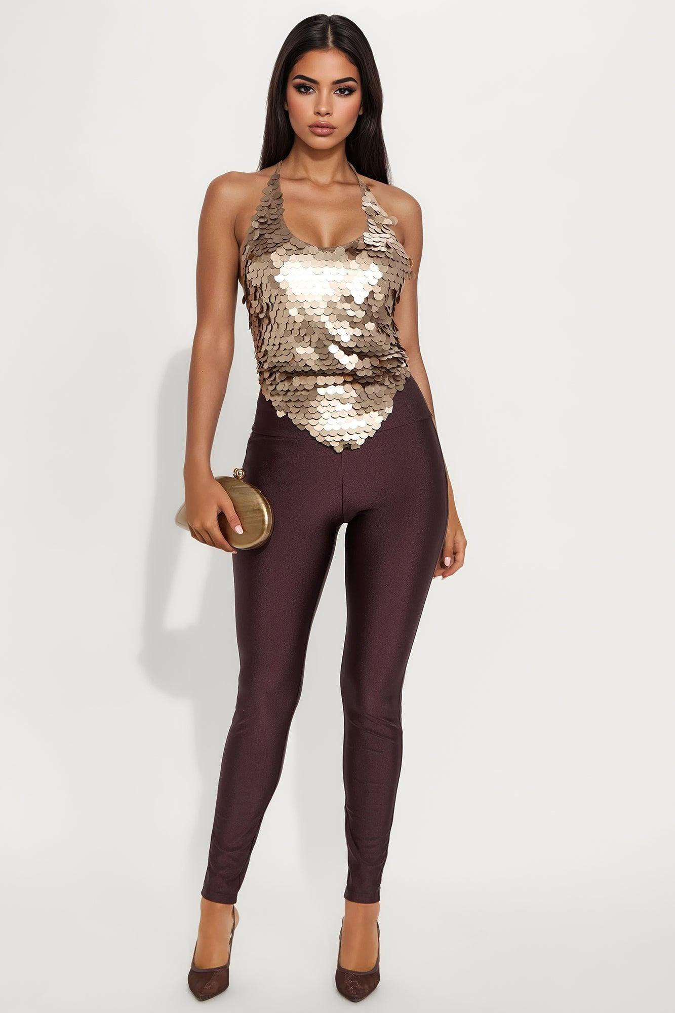 Brianne High Rise Leggings - Chocolate Product Image