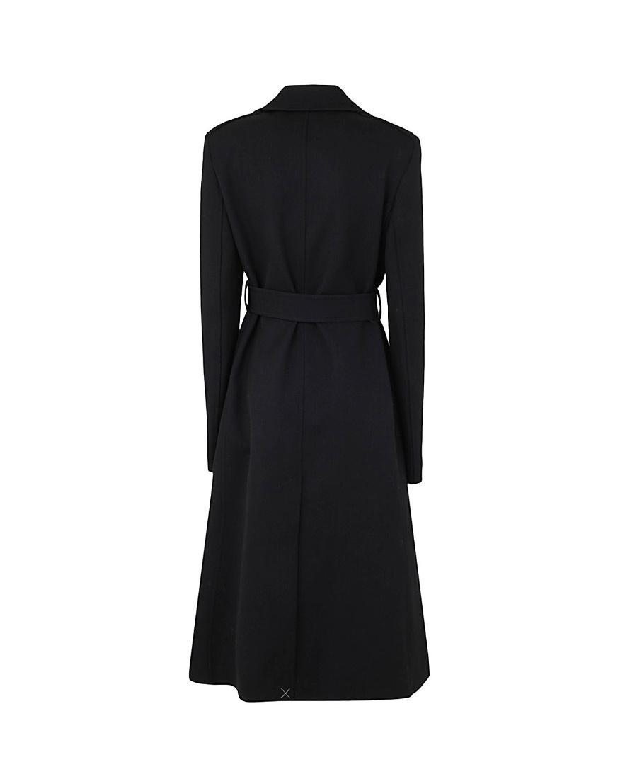 JIL SANDER Single-breasted Belted Long Coat In Black Product Image