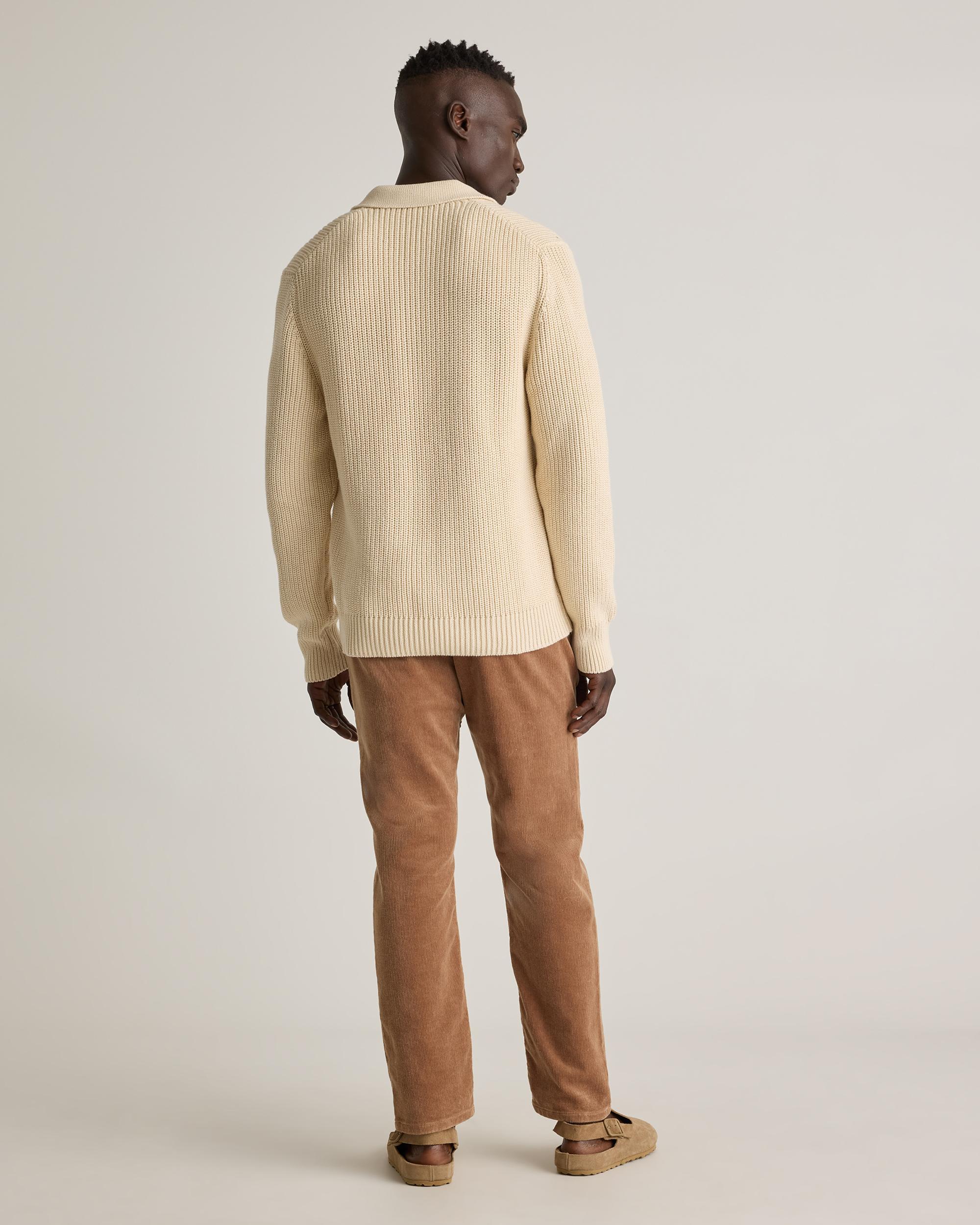 Quince | Men's Fisherman Polo Sweater Size XL, Organic Cotton Product Image