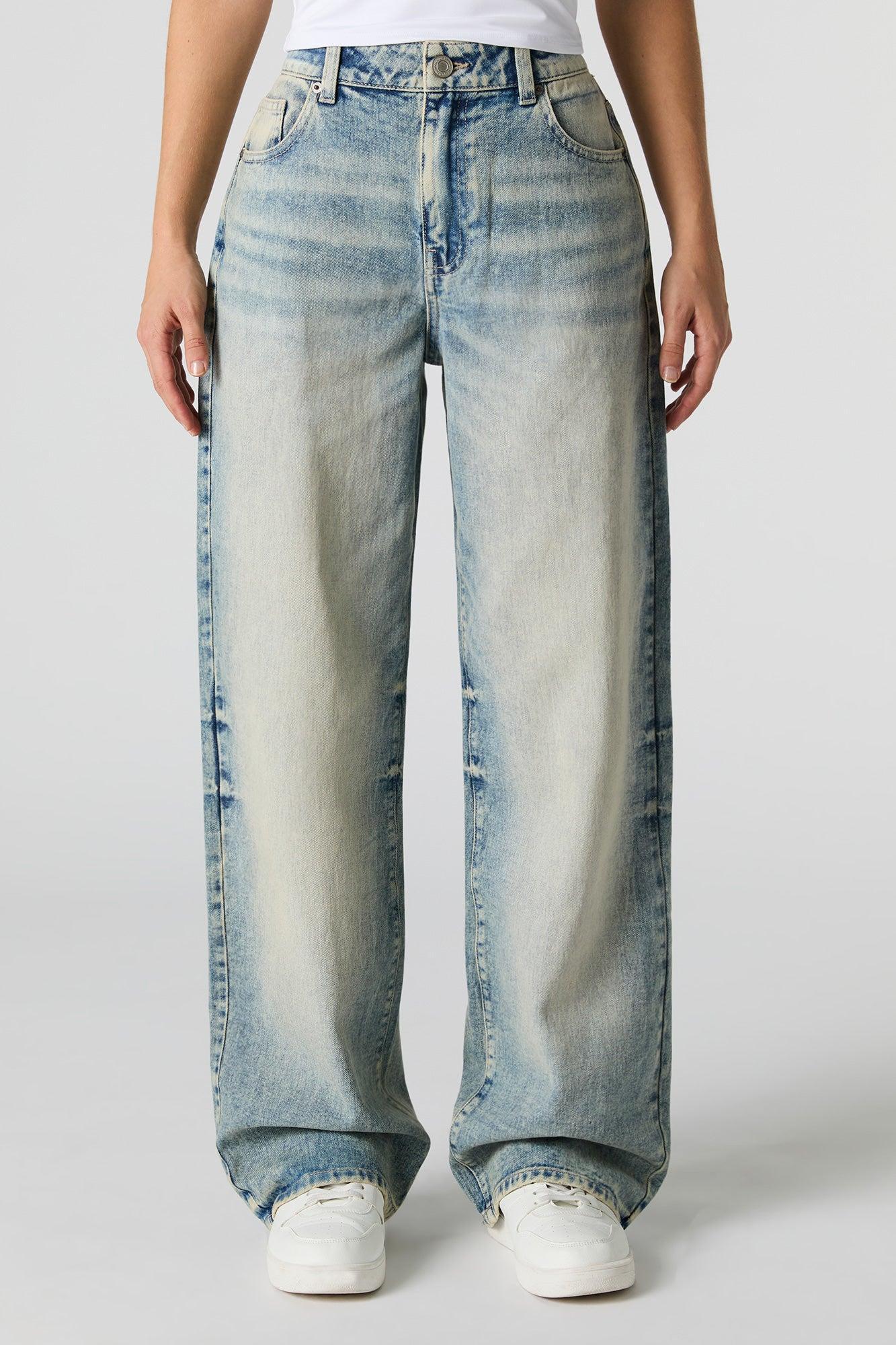 Vintage Light Wash High Rise Wide Leg Jean Female Product Image