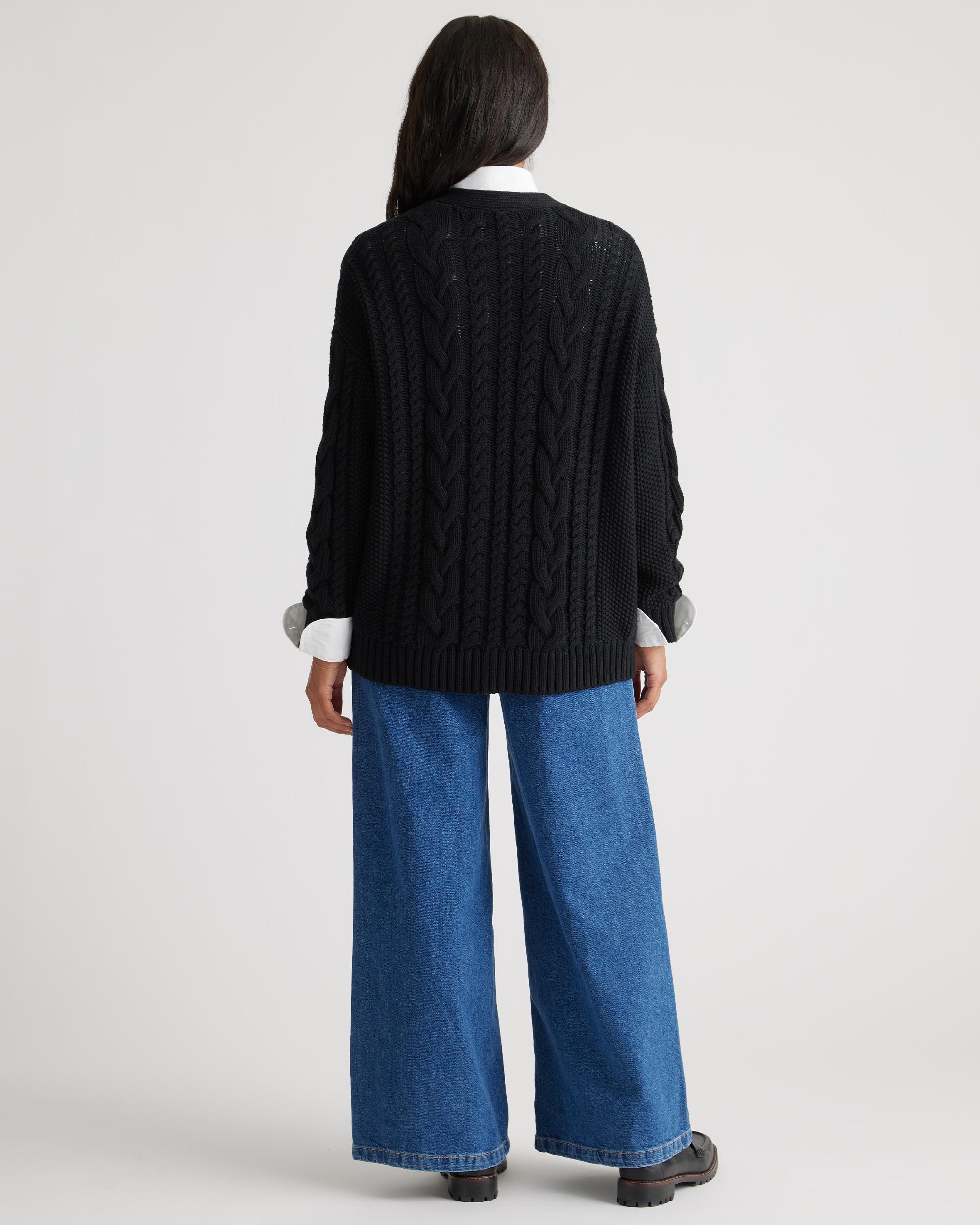 Quince | Women's OverSized Cable Cardigan Sweater Organic Cotton Product Image
