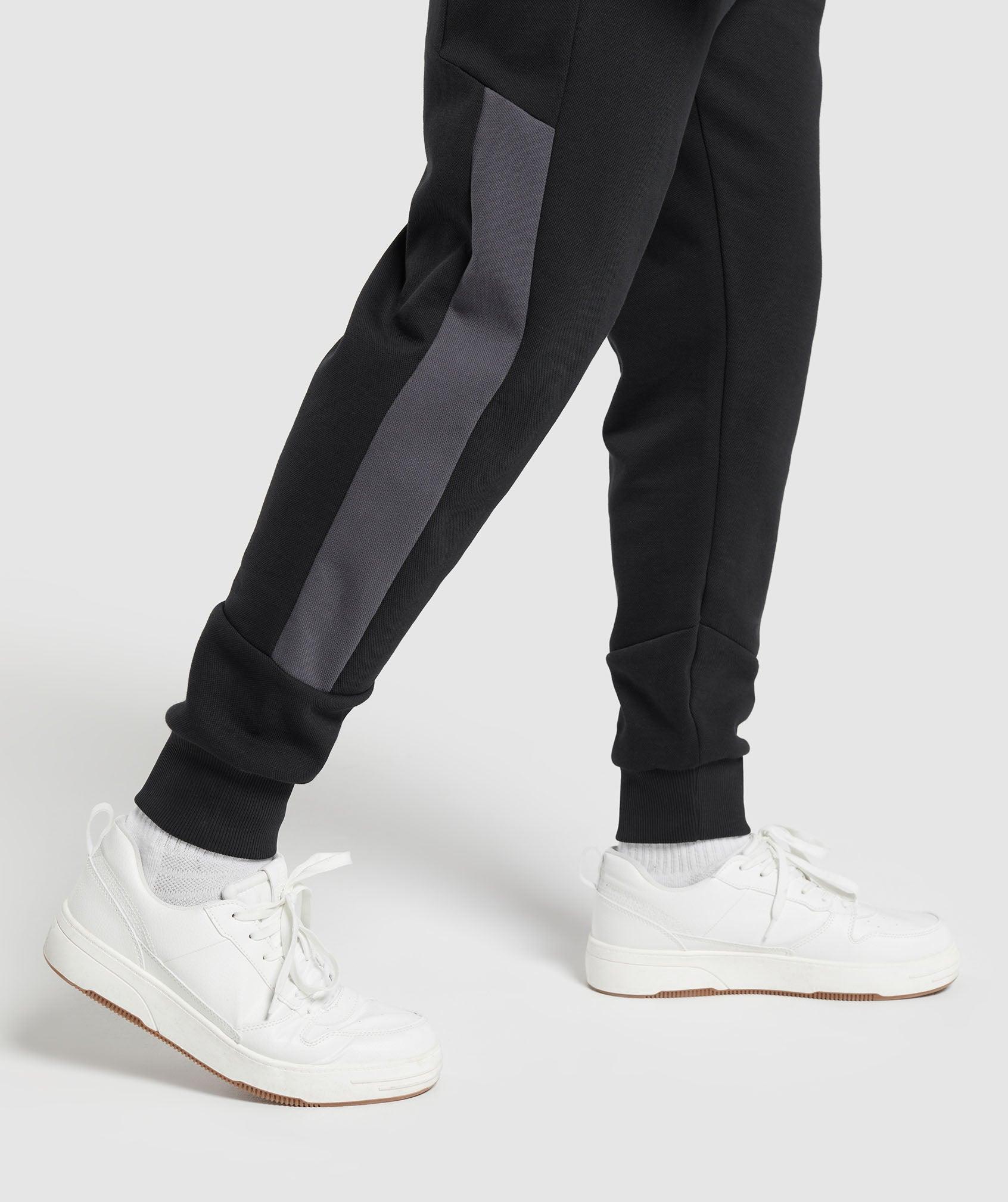 Gymshark Pique Joggers - Black/Onyx Grey Male Product Image