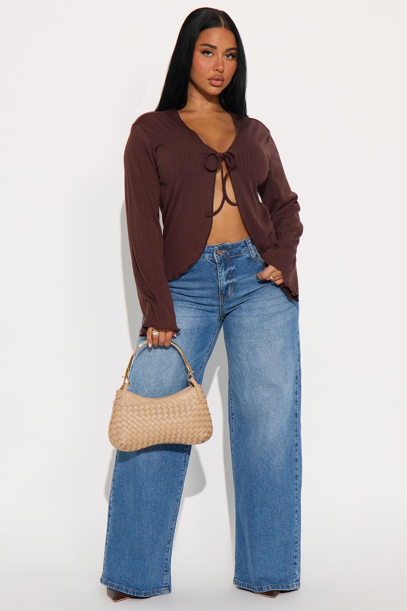 Sunset Cruise Long Sleeve Flyaway Top - Brown Product Image