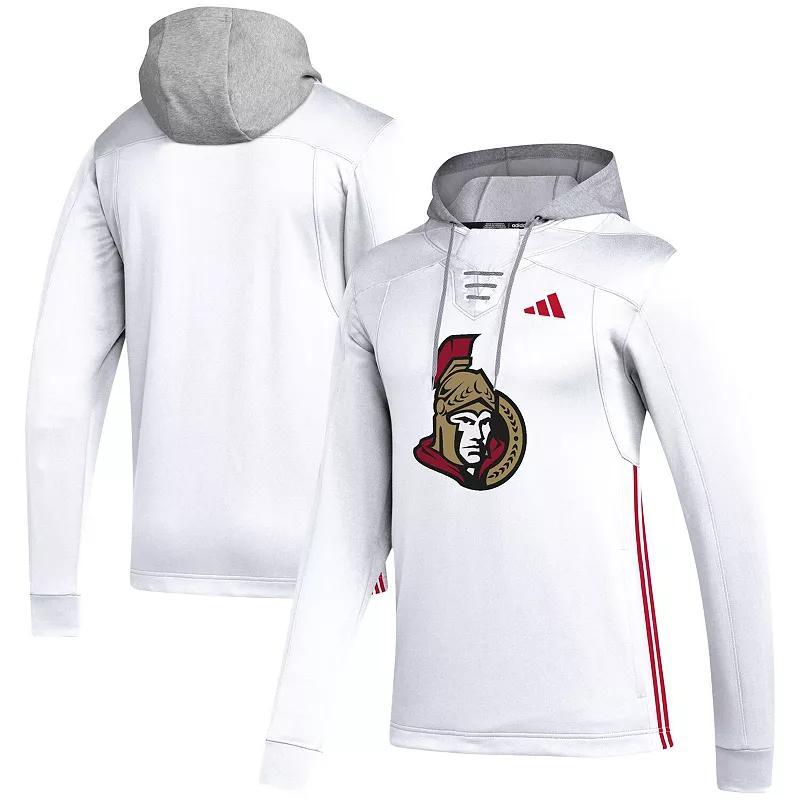 Mens adidas White Ottawa Senators Refresh Skate Lace AEROREADY Pullover Hoodie Product Image