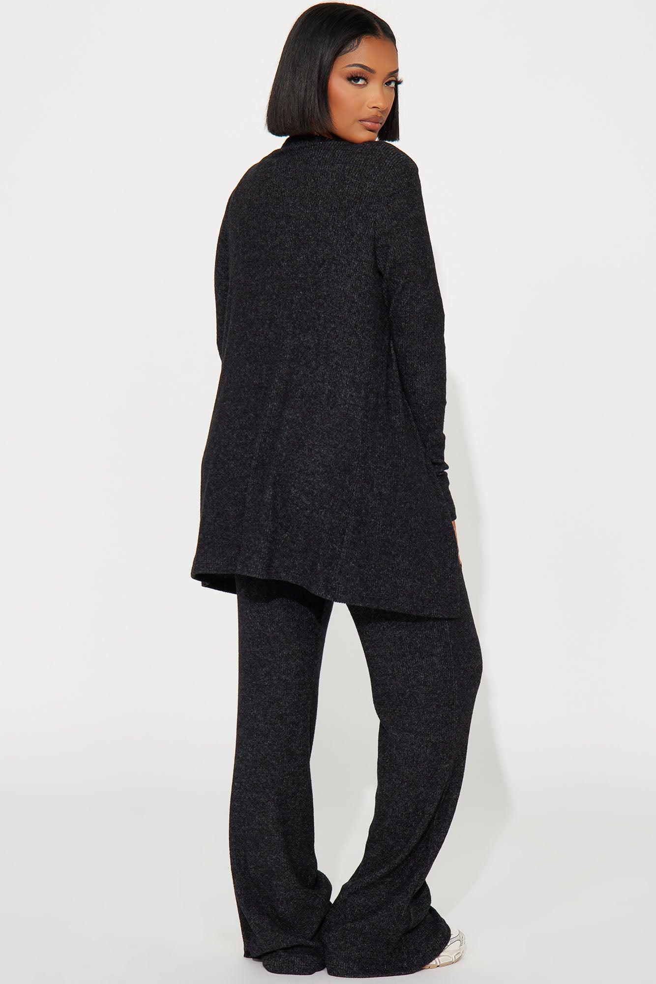 Calm N Cozy 3 Piece Pant Set - Black Product Image