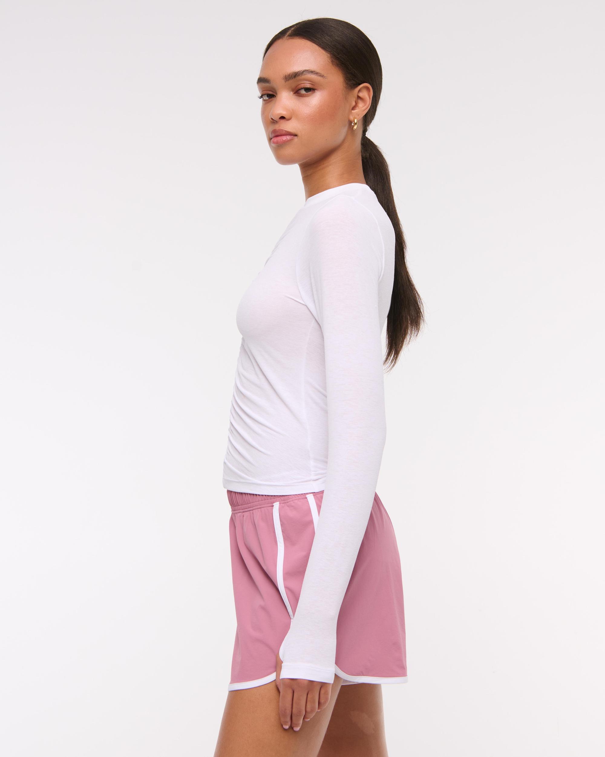 YPB Active Featherweight Long-Sleeve Ruched Tee Product Image