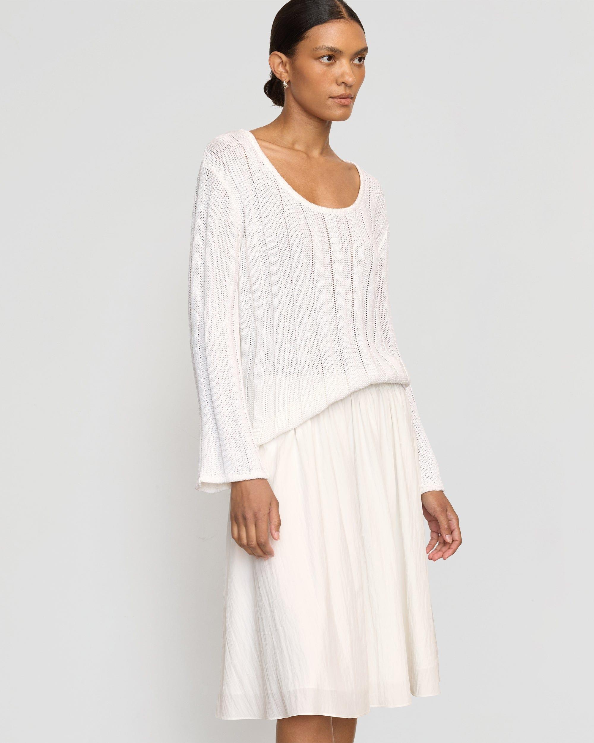 Leah Ribbed Scoop-Neck Sweater Product Image