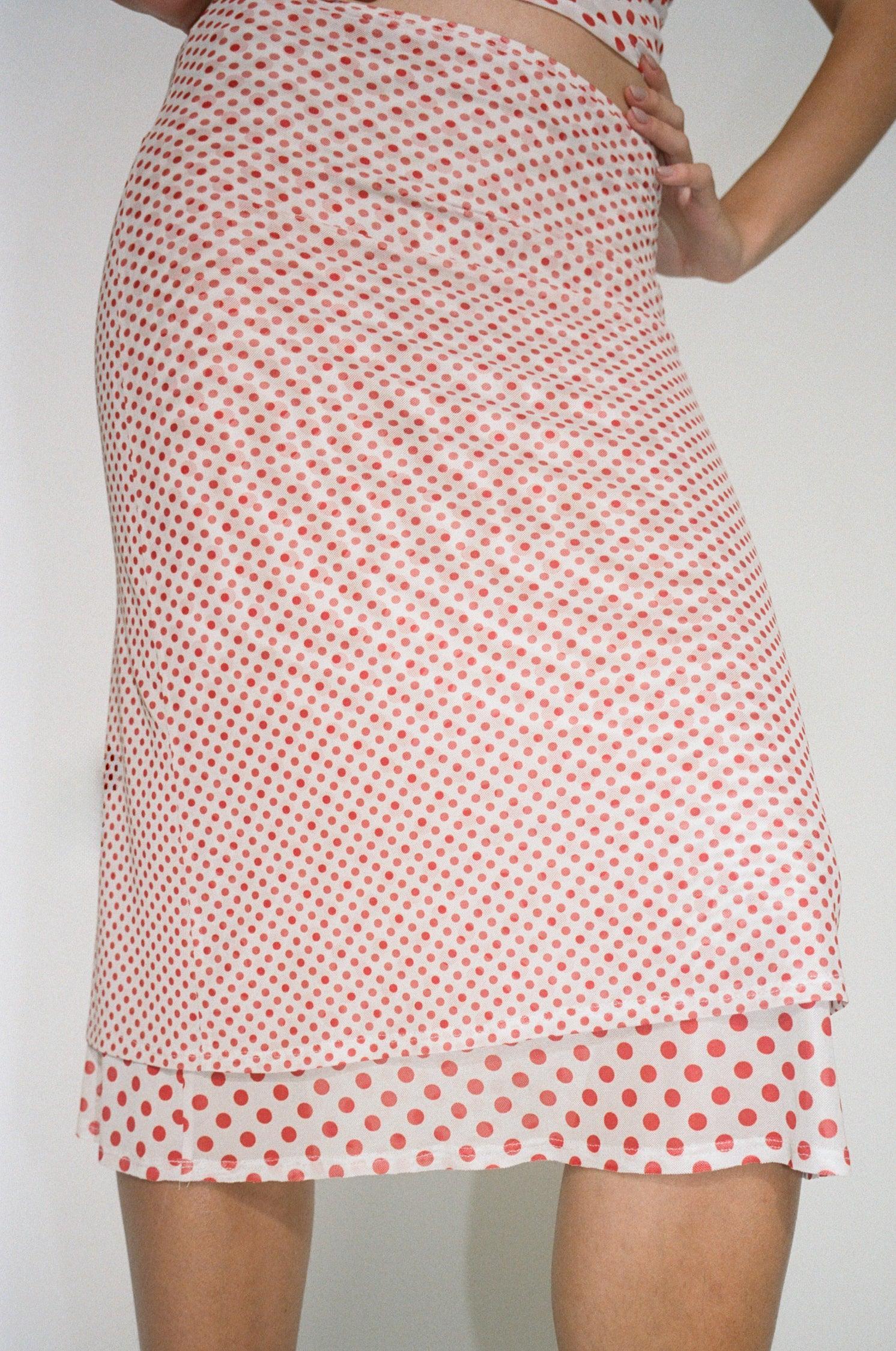 MARIA SKIRT - WHITE POLKA DOT Product Image