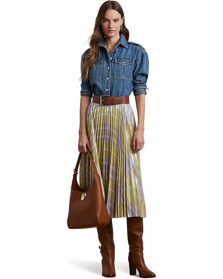 Button-Front Cotton-Blend Skirt Product Image