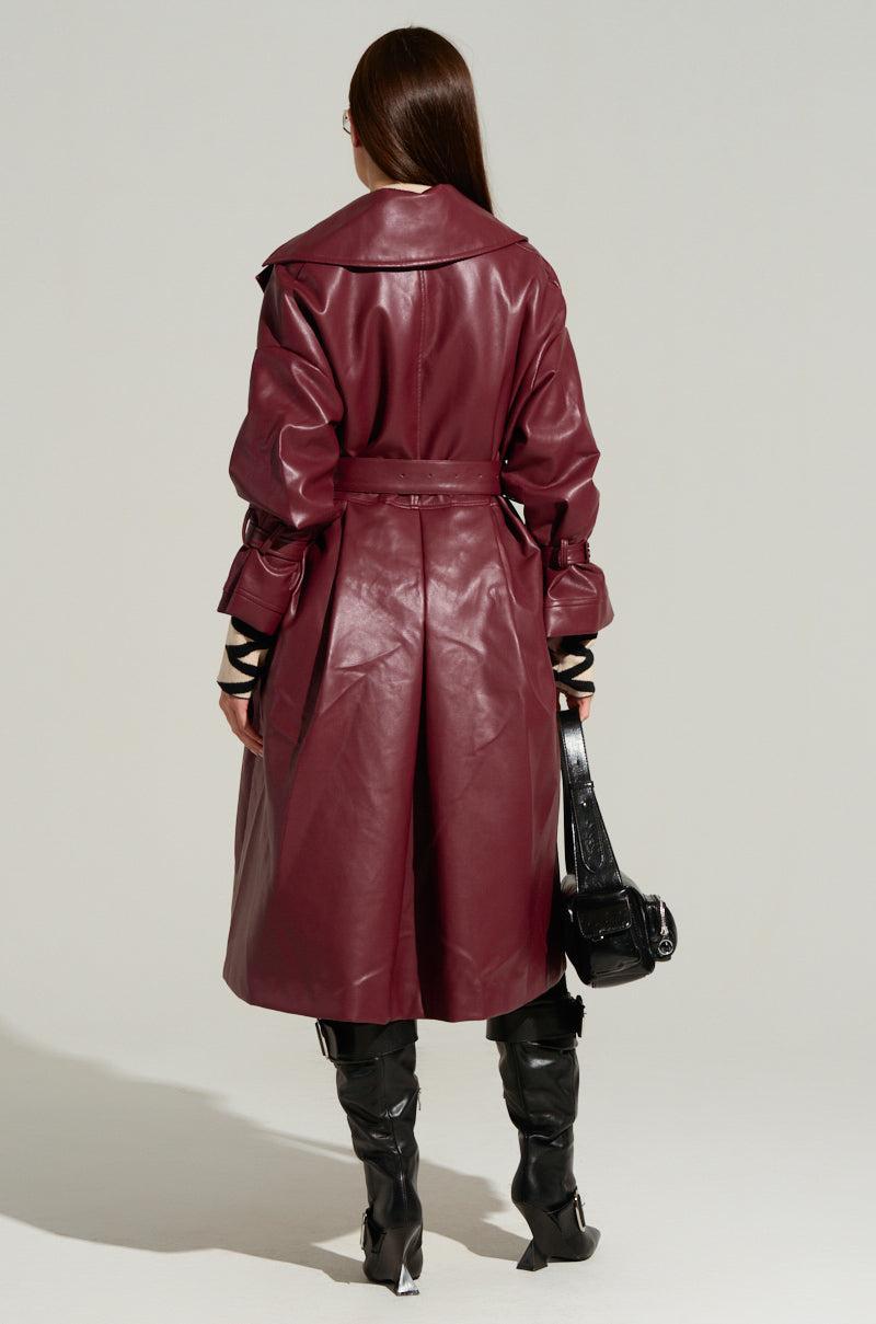 ALINNA FAUX LEATHER TRENCH Product Image