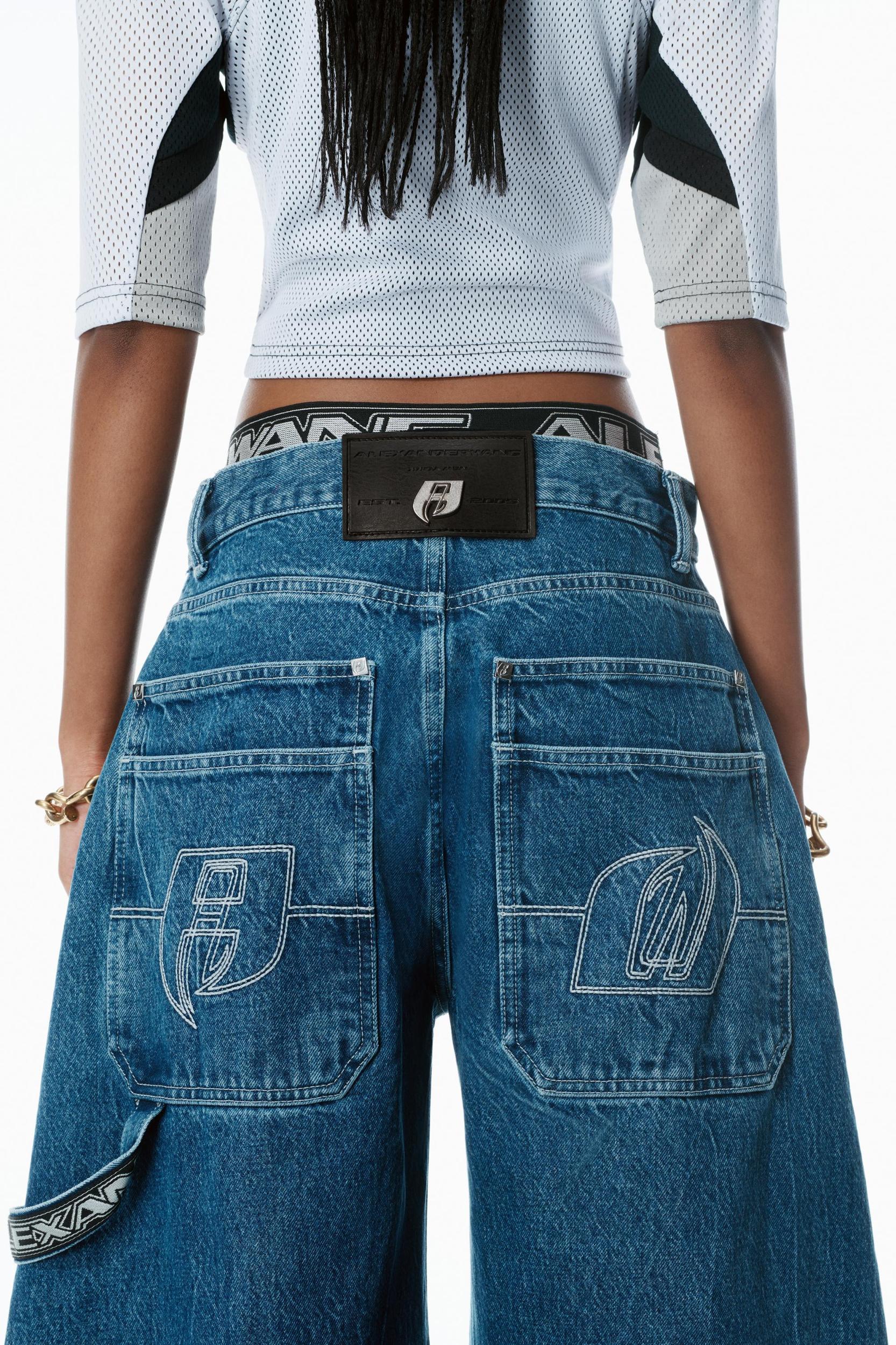 Pre-styled Rounded Jeans With Underwear Waistband Product Image