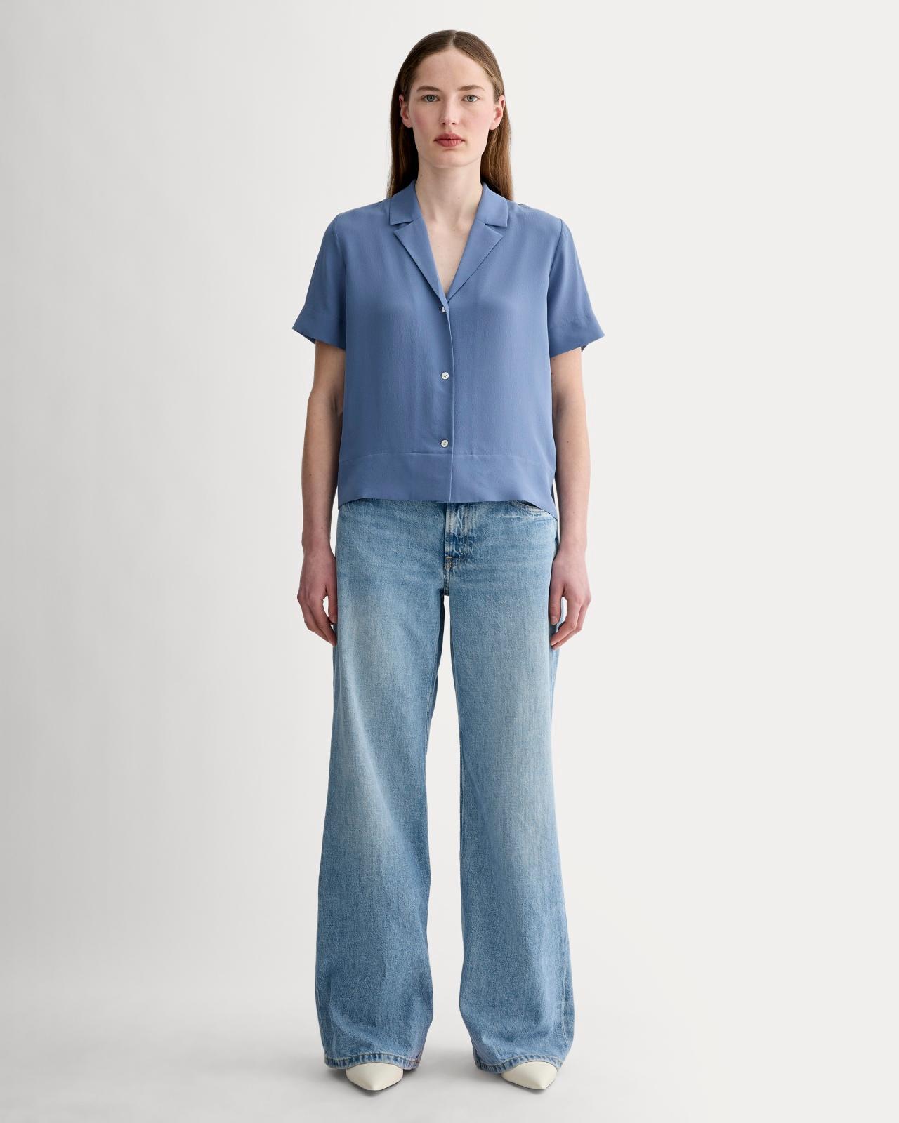 The Notch Shirt in Washable Silk Product Image