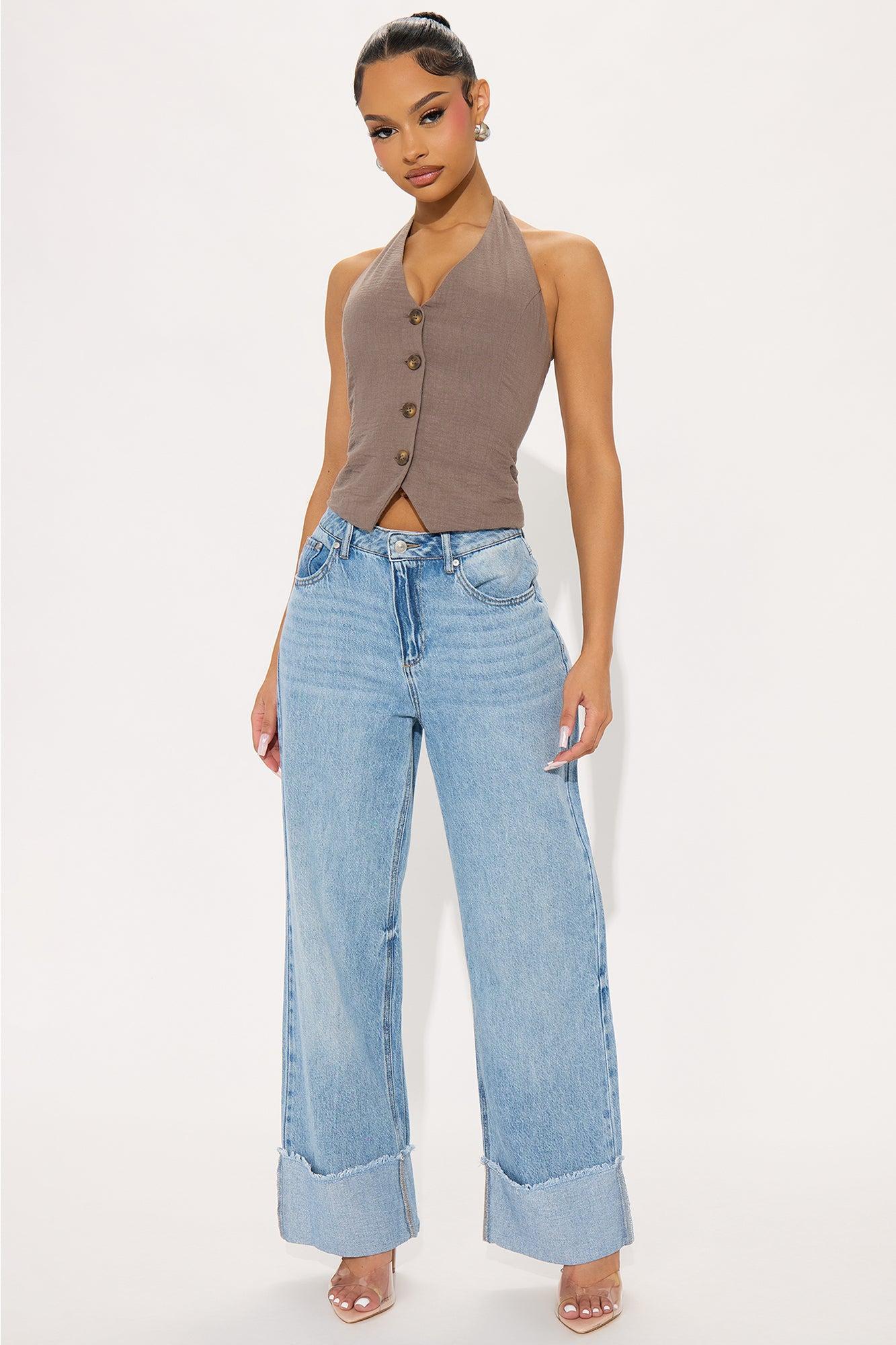 Catch A Break Linen Halter Top - Mocha Female Product Image