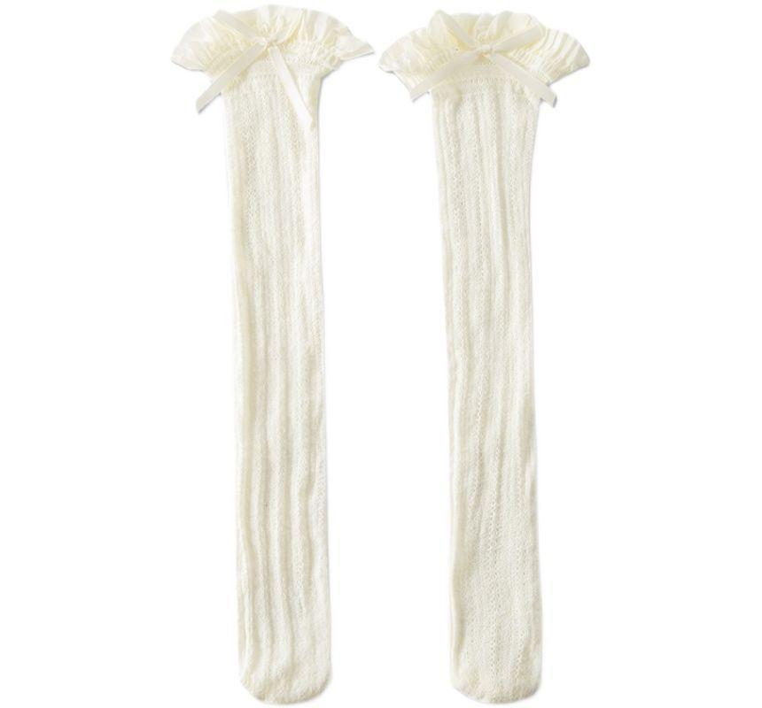 Bow Lace Flower Trim Socks Product Image
