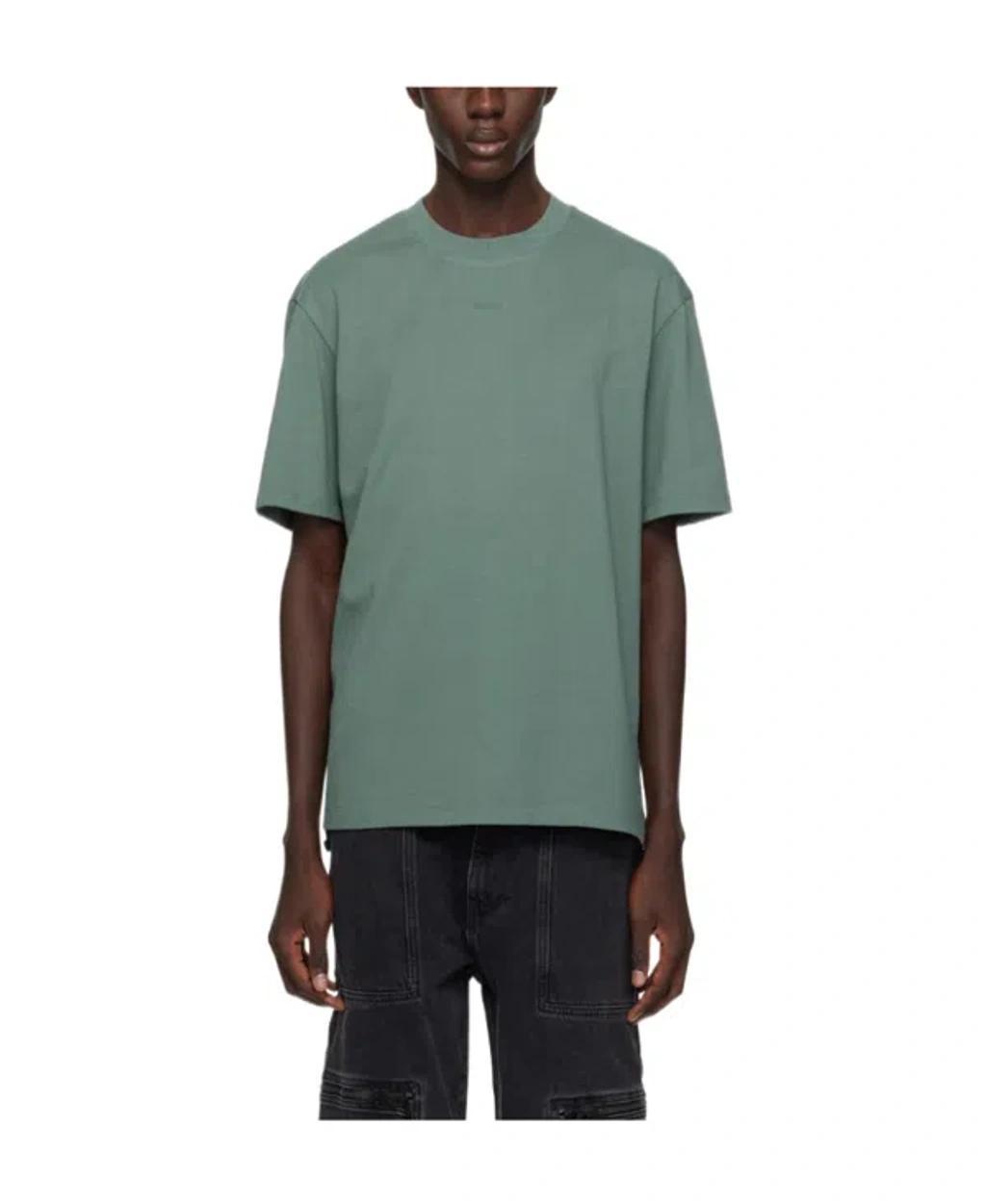 HUGO BOSS T-shirt With Round Neck And Short Sleeves In Green Product Image