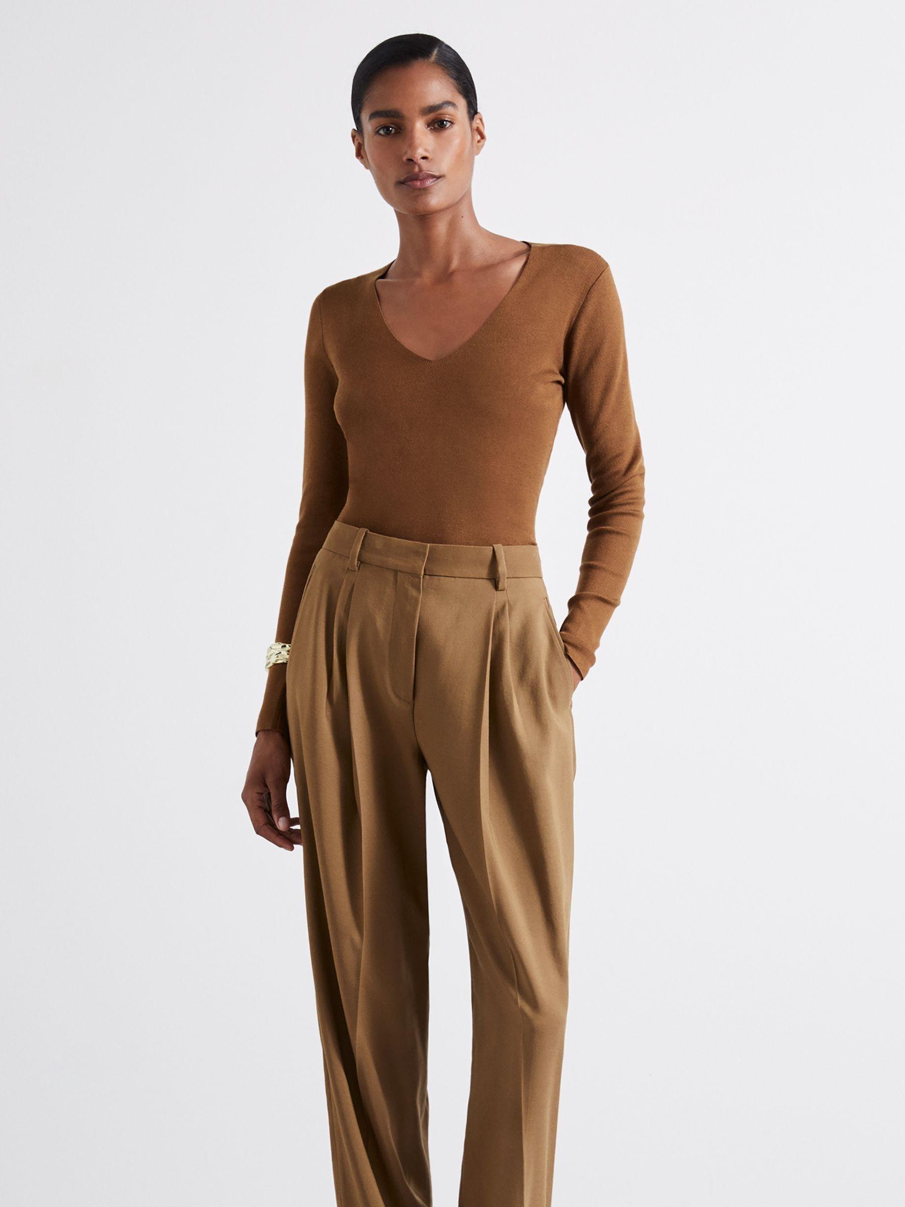 Atelier Knitted Silk-Blend Top in Chocolate Product Image