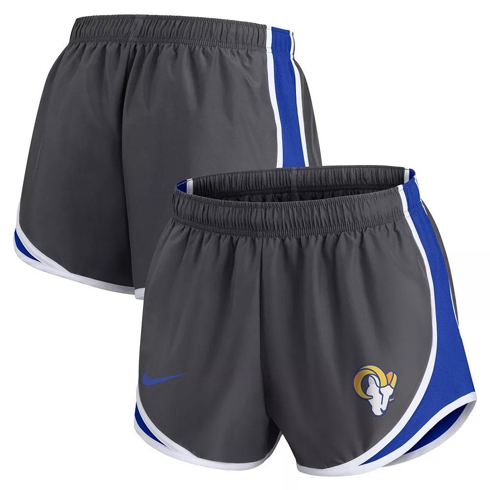 Women's Nike Charcoal Los Angeles Rams Logo Performance Tempo Shorts, Size: Large Product Image