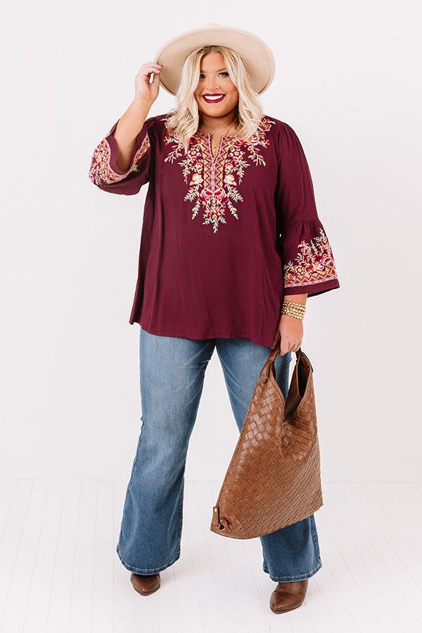 Headed To Manhattan Embroidered Shift Top  Curves Product Image