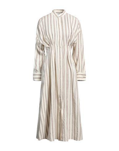 MAX MARA Woman Midi Dress Beige Size 6 Linen Product Image