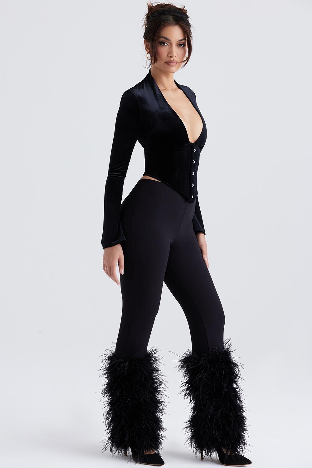Nicolette  black trimmed trousers Product Image