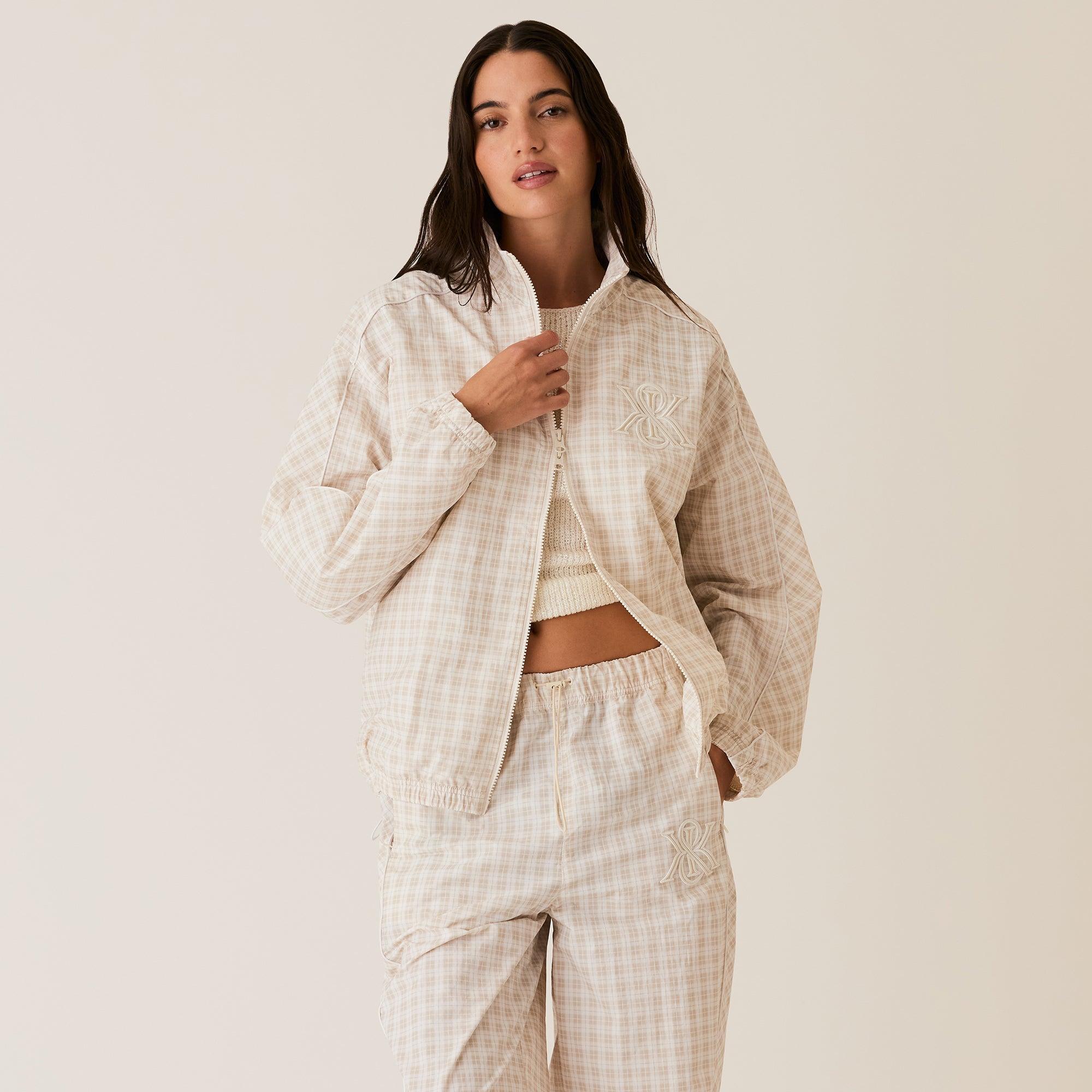 Kith Women Azariah Check Track Jacket-  White Female Product Image