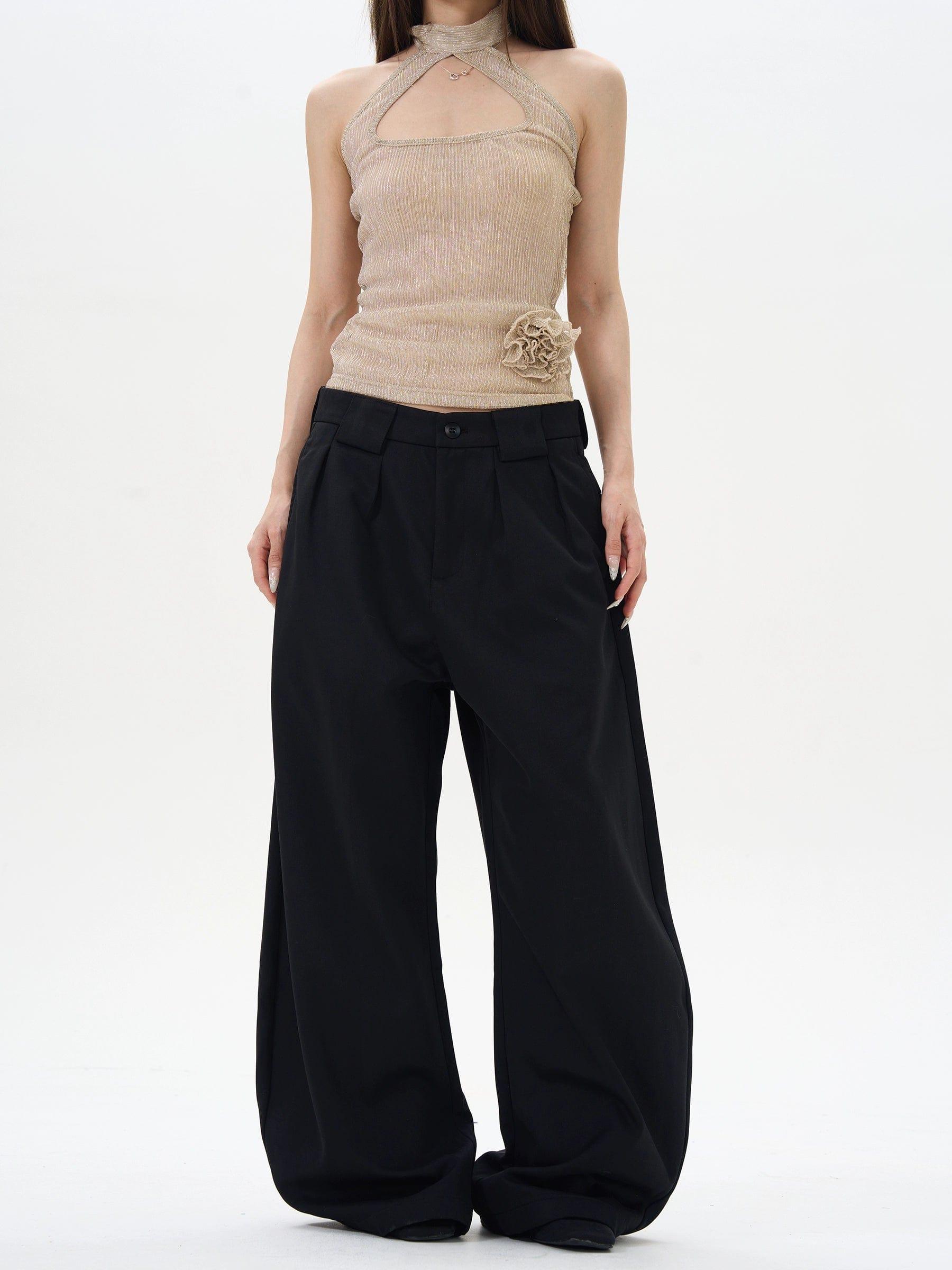 RT No. 12258 BLACK SCIMITAR BAGGY STRAIGHT PANTS Product Image