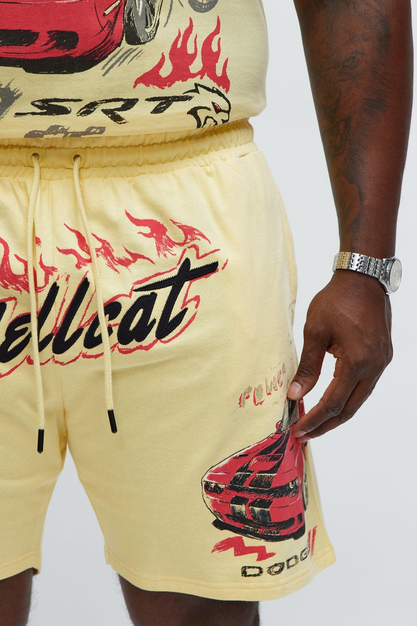 Dodge Hellcat Speed Sweatshorts - Tan Male Product Image