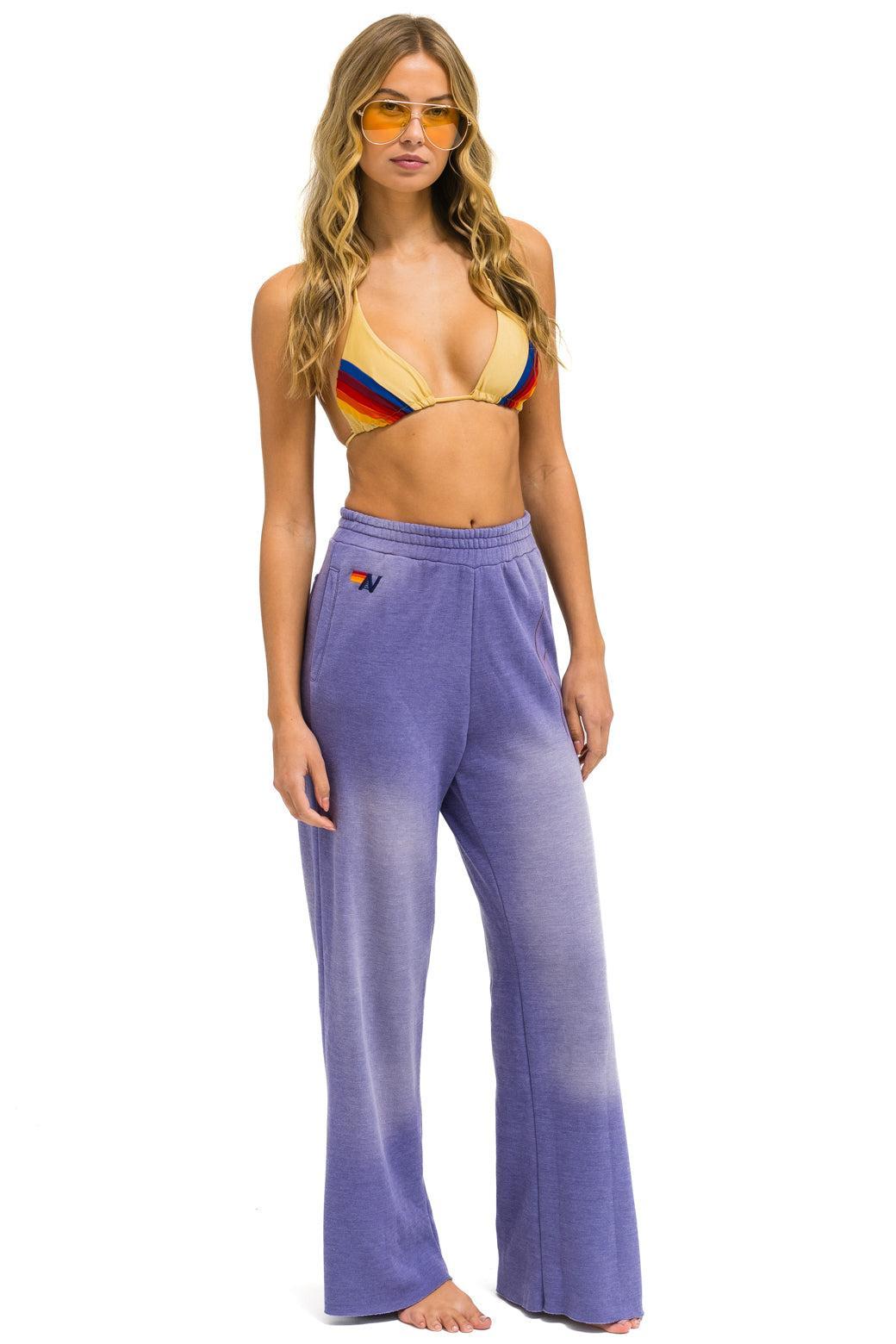 BOLT STITCH WIDE LEG POCKET SWEATPANTS - FADED GRAPE Female Product Image