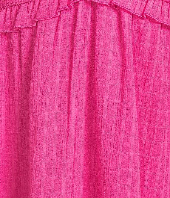 Allison & Kelly Smocked V-Neck Short Sleeve Babydoll Dress Product Image