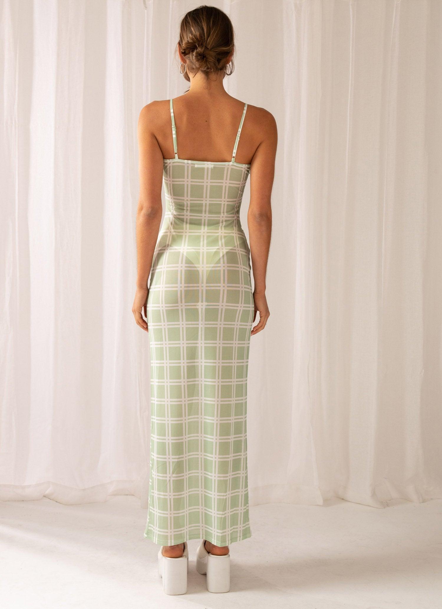 Sunday Lover Midi Dress - Sage Check Product Image