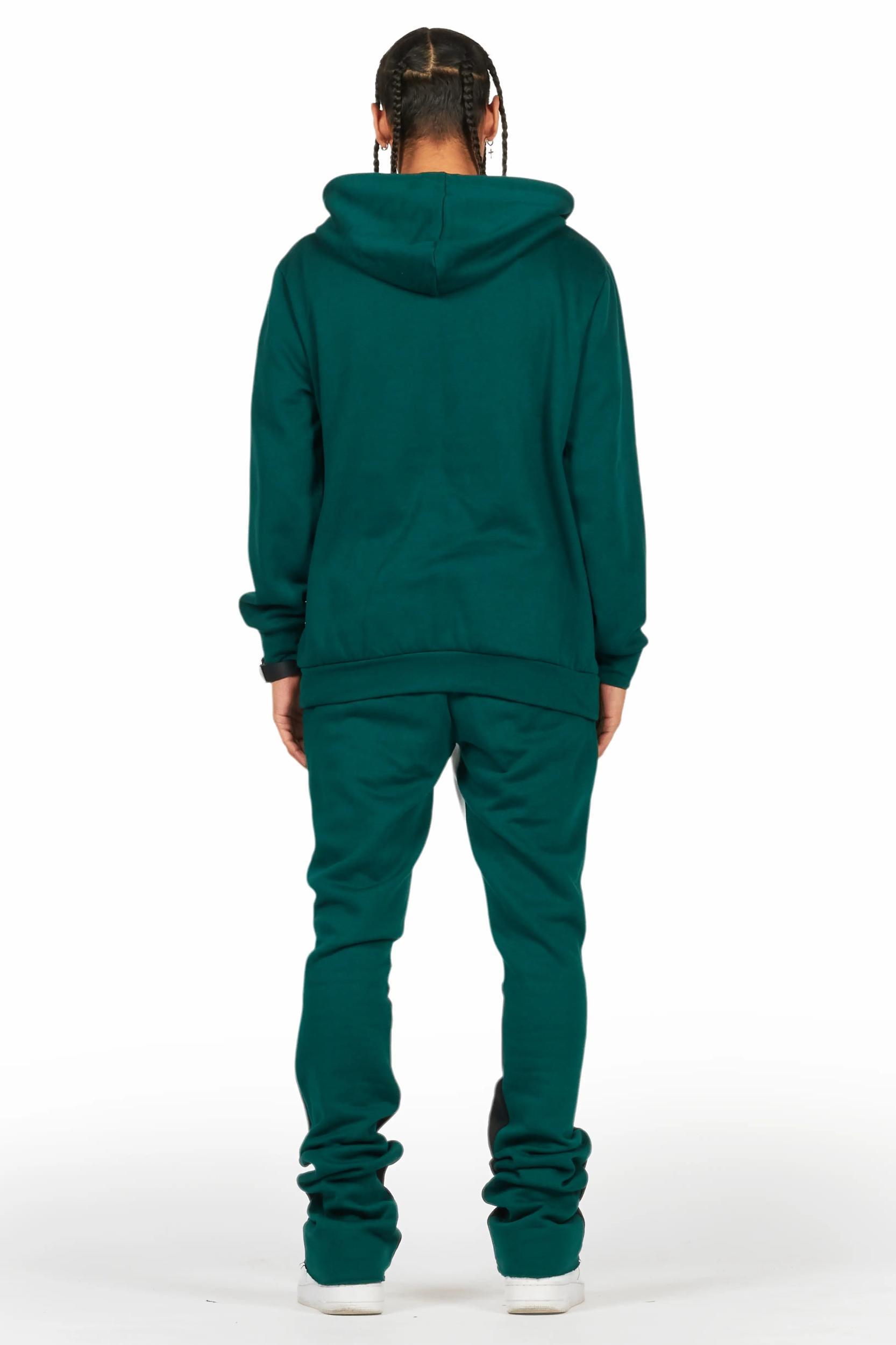 Briggs Dark Green Hoodie/Stacked Flare Track Set Male Product Image