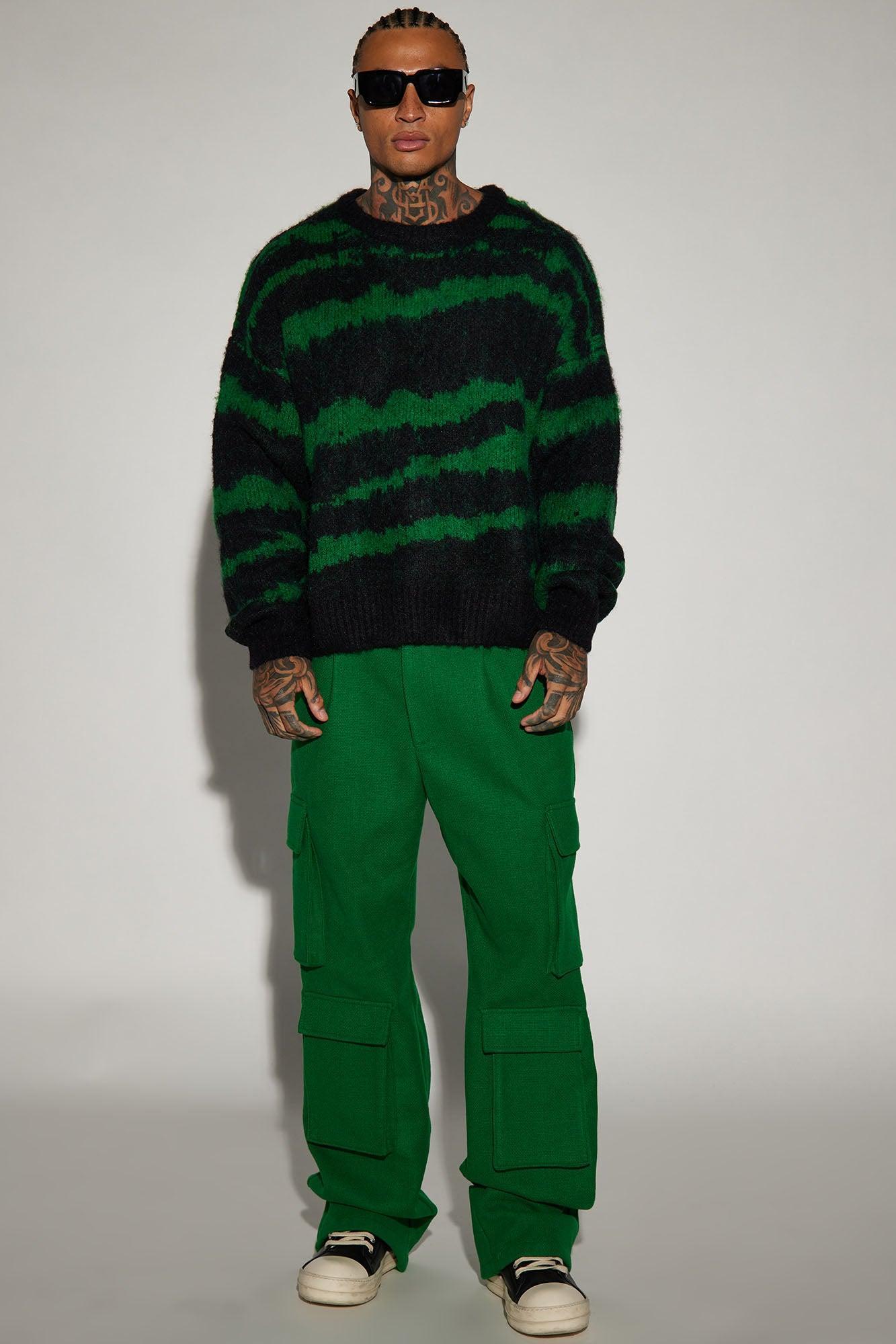 In The Game Crewneck Sweater - Black/Green Product Image