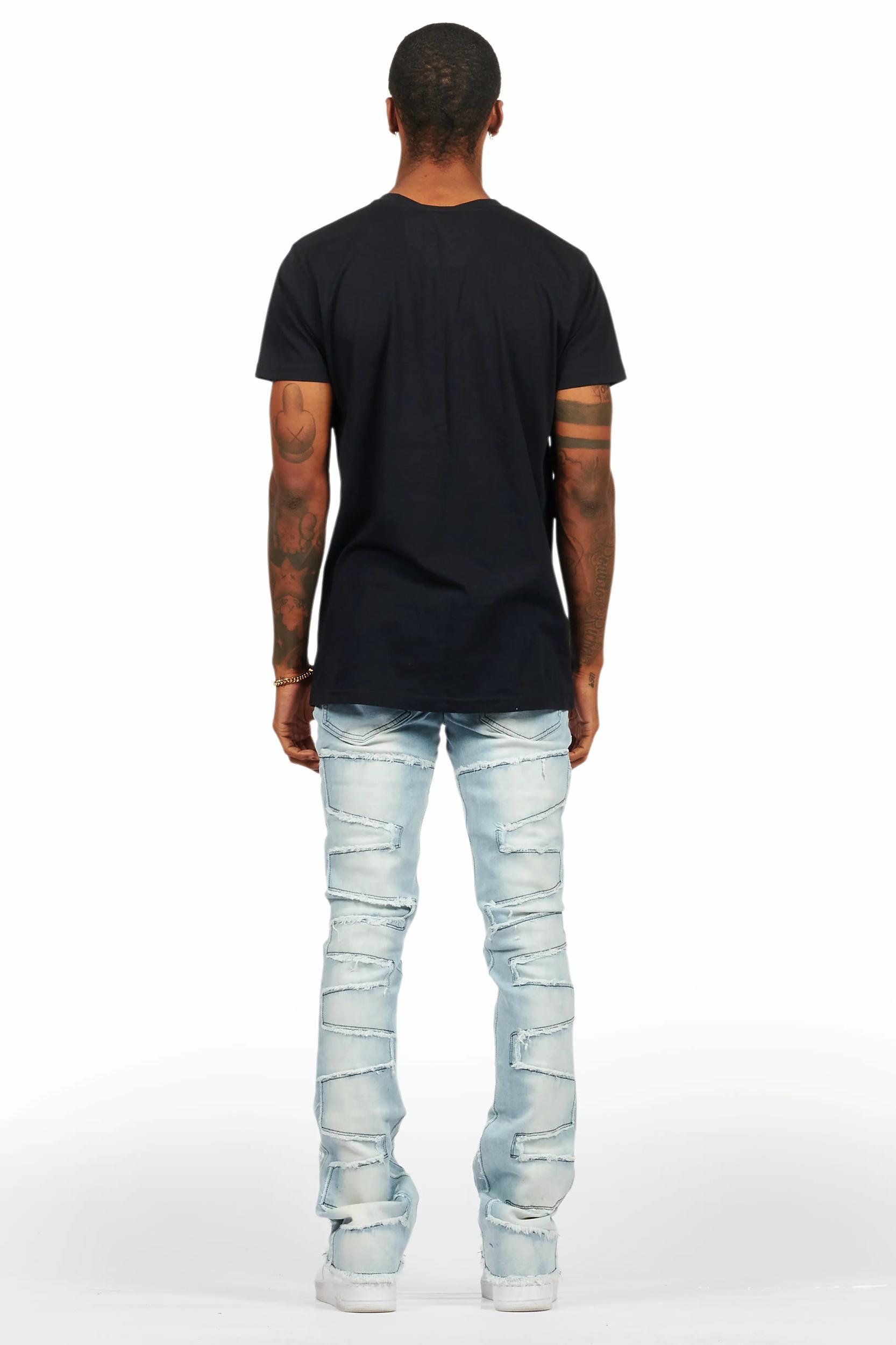 Balius Black Oversized Graphic T-Shirt Male Product Image