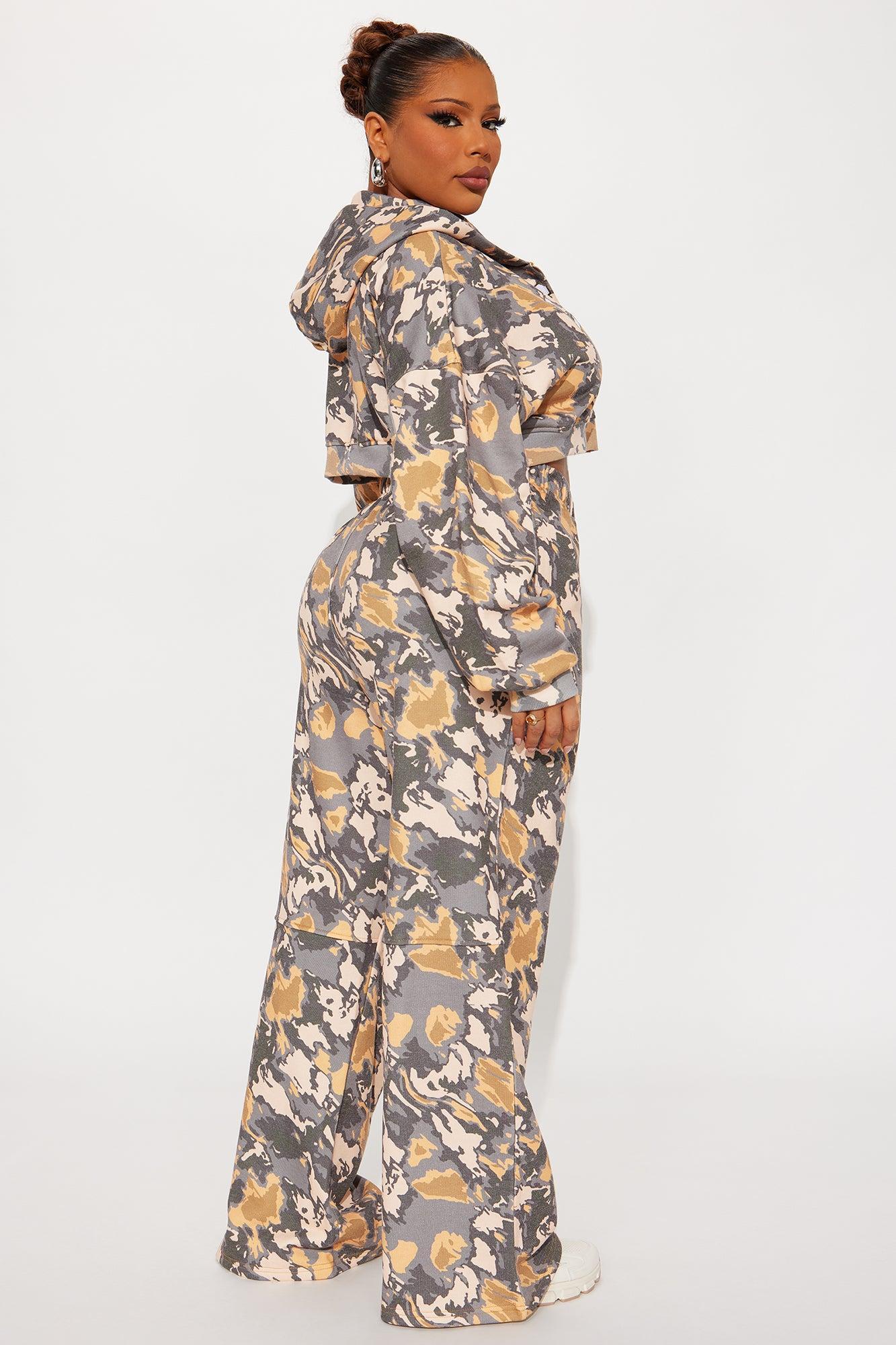 Always Lucky Camo Pant Set - Grey/combo Product Image