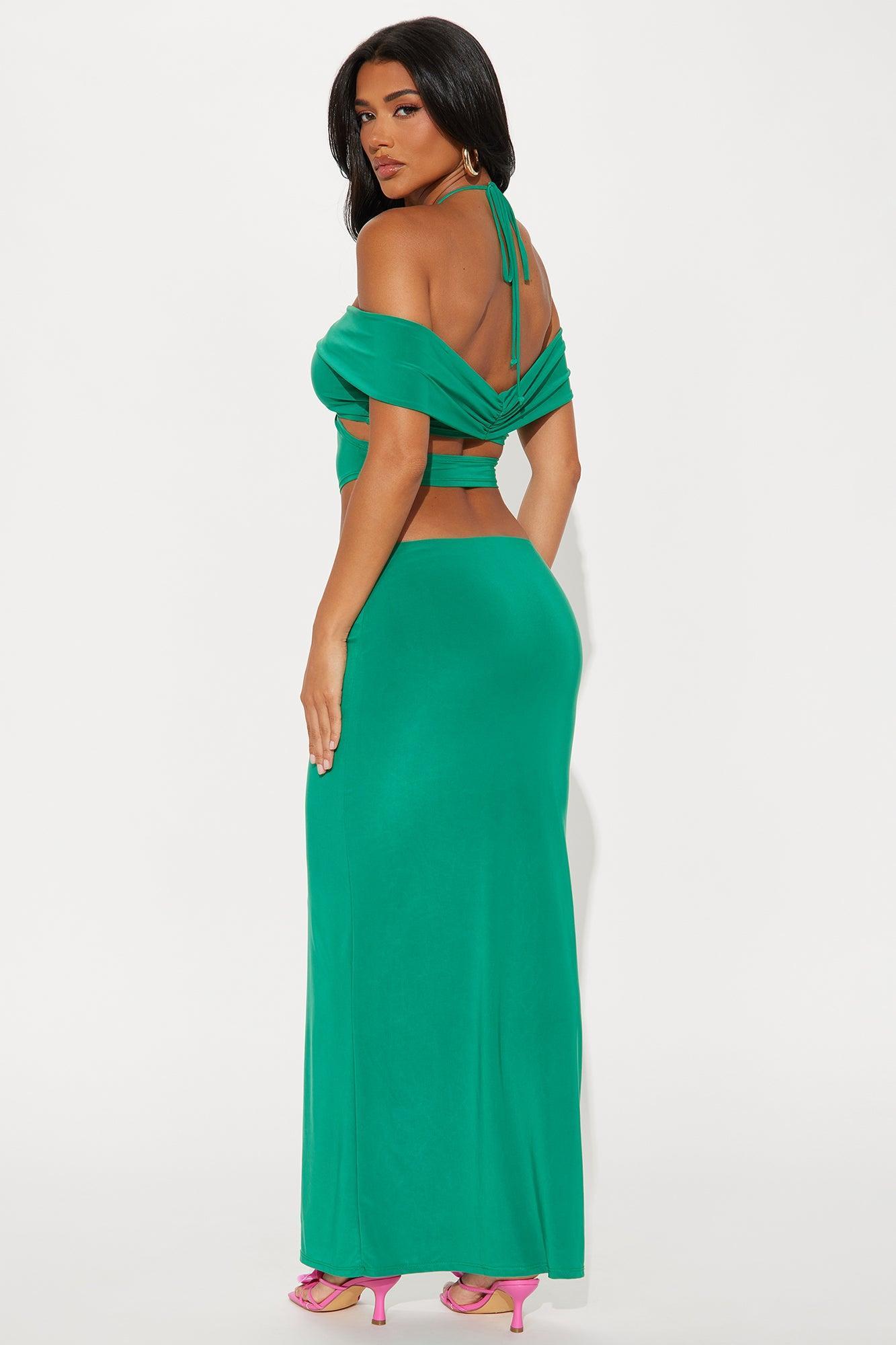 Cataleya Halter Maxi Dress - Kelly Green Product Image