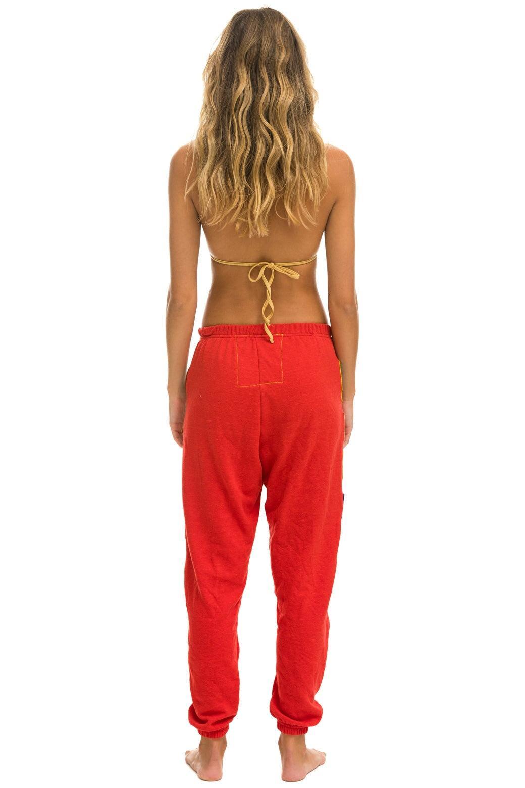 VINTAGE PATCH SWEATPANTS - RED Female Product Image