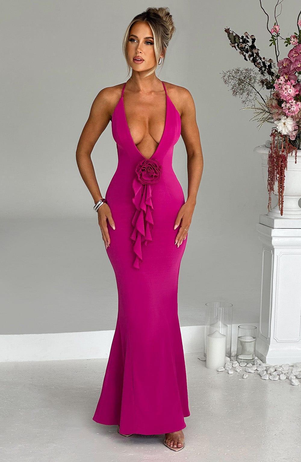 Constantina Maxi Dress - Hot Pink Product Image
