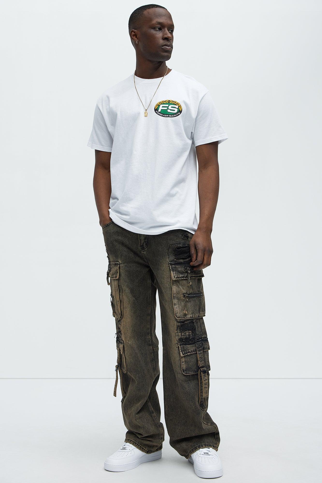 Baggy Mission Ready Cargo Jeans - Black Wash Product Image