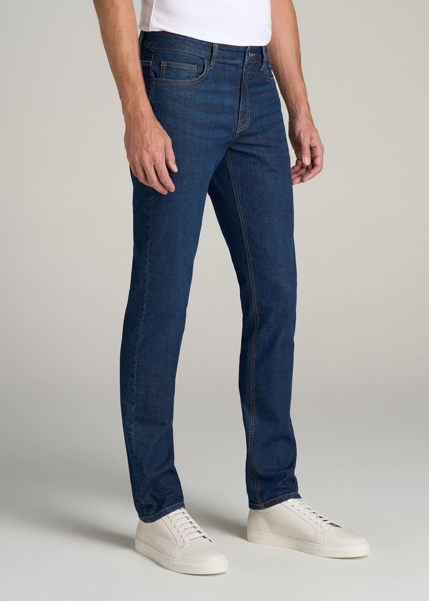 Dylan Slim Fit Fleeced Jeans for Tall Men in Colorado Blue Wash Product Image