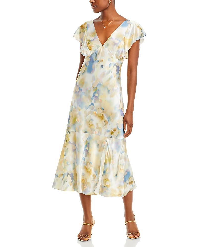 Womens Dina Diffused V-Neck Midi-Dress Product Image