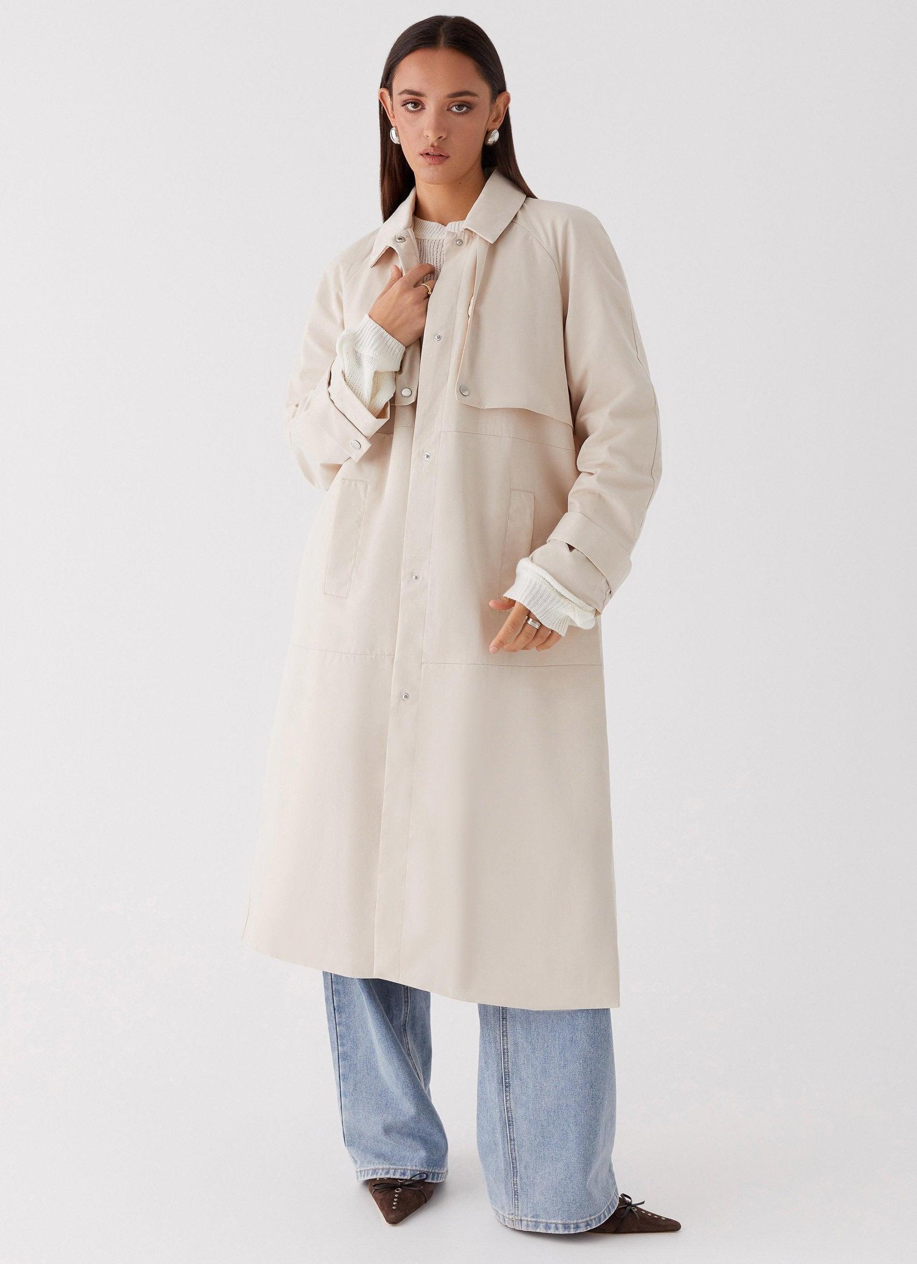 Fill The Void Oversized Trench Coat - Ivory Product Image