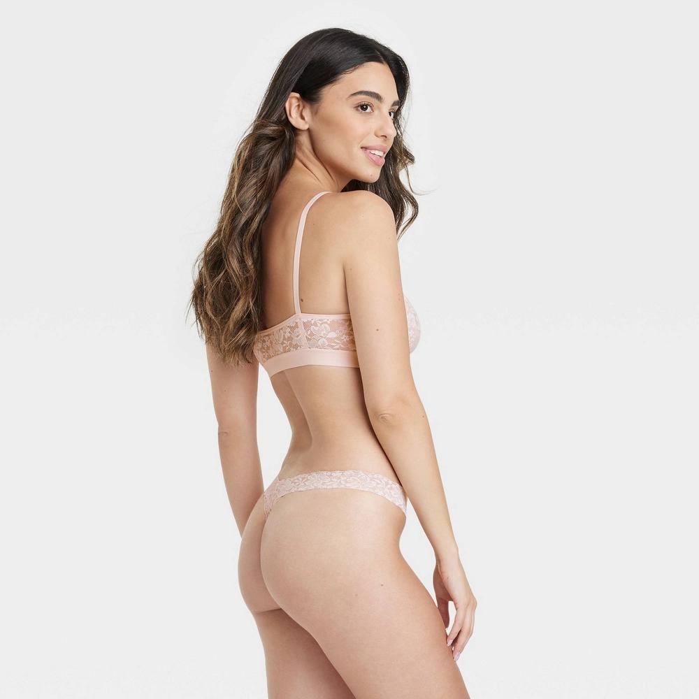 Women's Allover Lace Thong Underwear - Auden™ Baby M: Mid Rise, Pull-On, Cotton Gusset Product Image