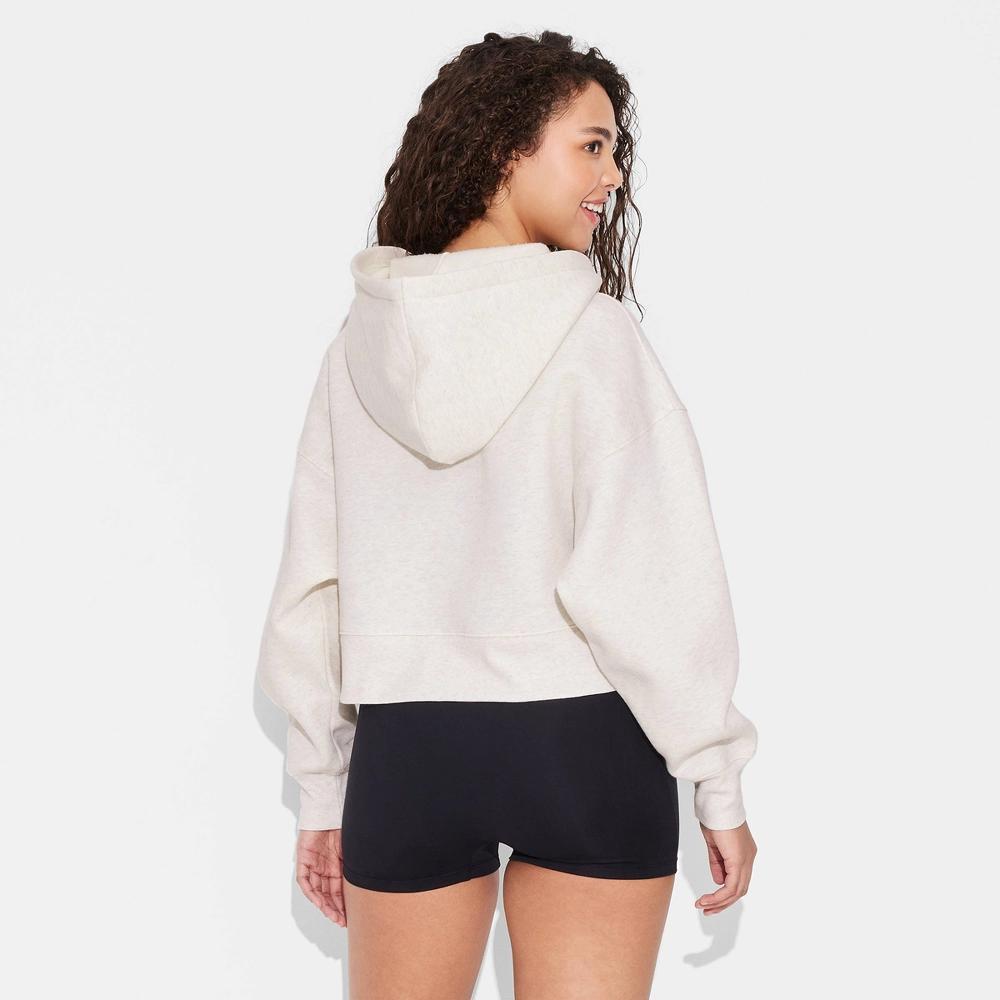 Womens Wedge Zip-Up Hooded Sweatshirt - Wild Fable Mauve XXS: Heavyweight Cotton-Spandex Fleece, Front Pocket, Ribbed Hem Product Image