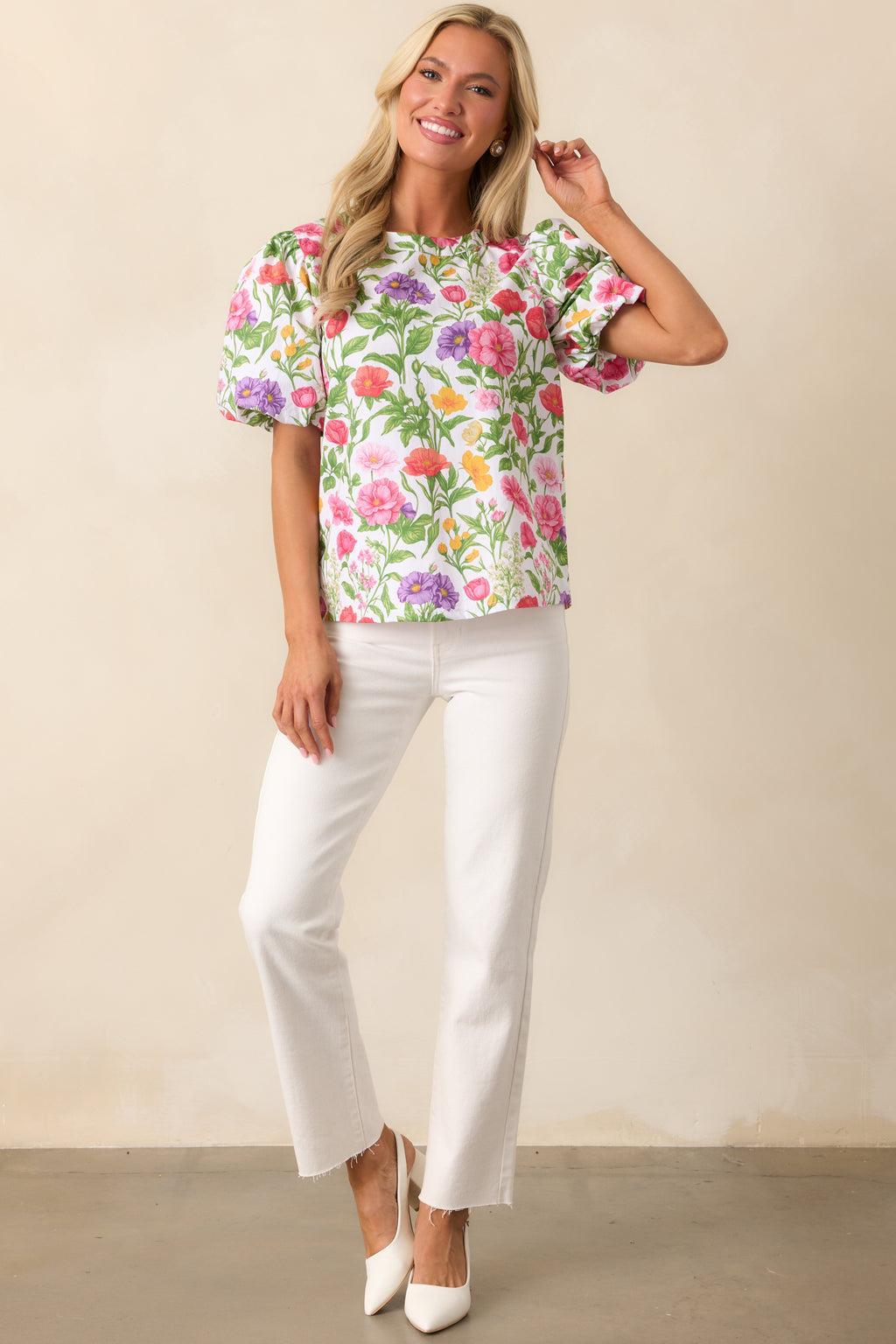 Simply The Vibe White Jeans Product Image