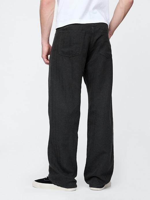 Linen-Cotton '90s Loose Herringbone Pants Product Image