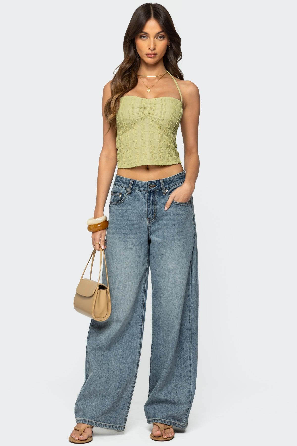 Galya Textured Halter Top Product Image
