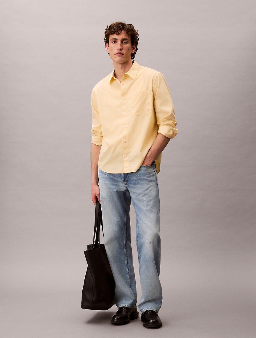 Cotton Poplin Relaxed Button-Down Shirt  Product Image