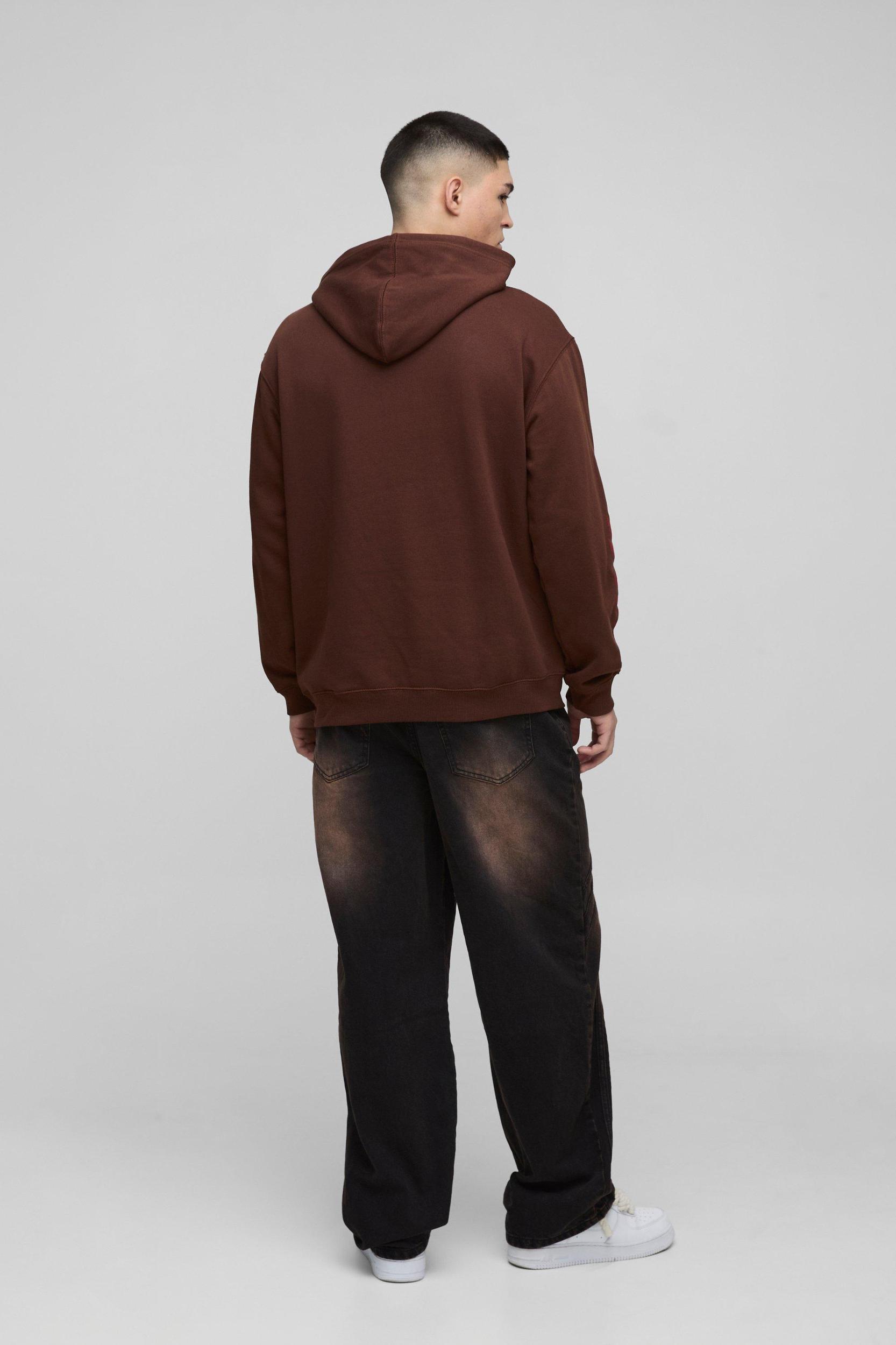 Relaxed Rigid Vintage Look Panelled Denim Jeans | boohooMAN USA Product Image