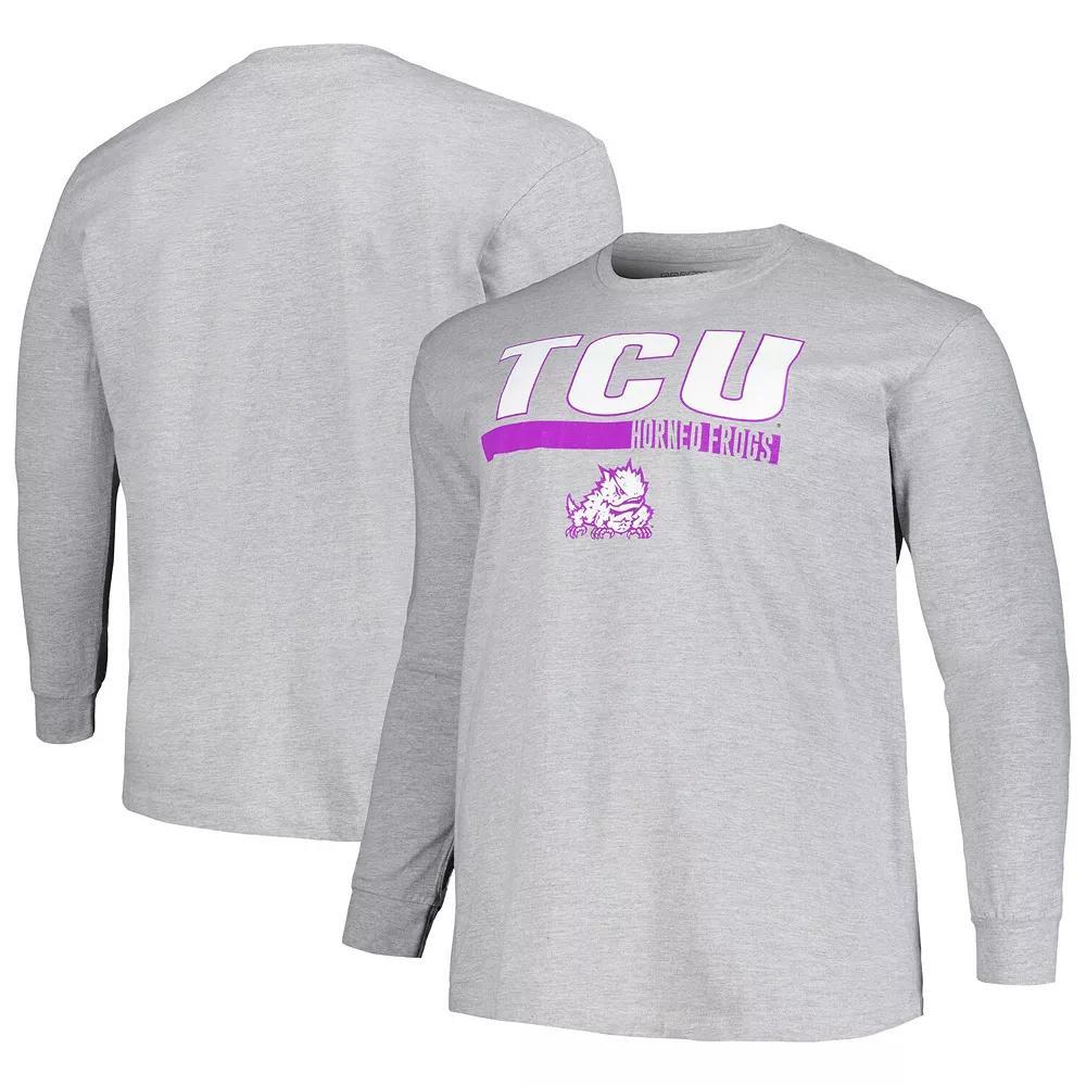 Men's Profile Gray TCU Horned Frogs Big & Tall Two-Hit Long Sleeve T-Shirt, Size: XLT, Grey Product Image